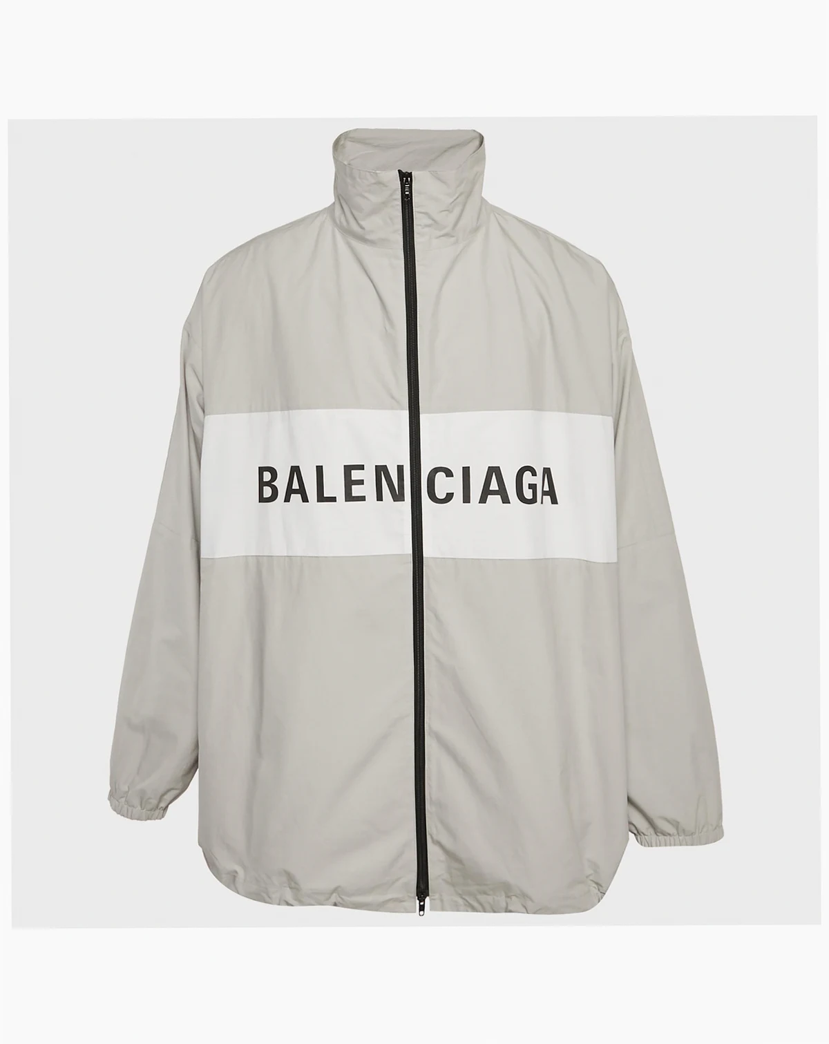 Men's Unisex Grey Logo Print Oversized Jacket