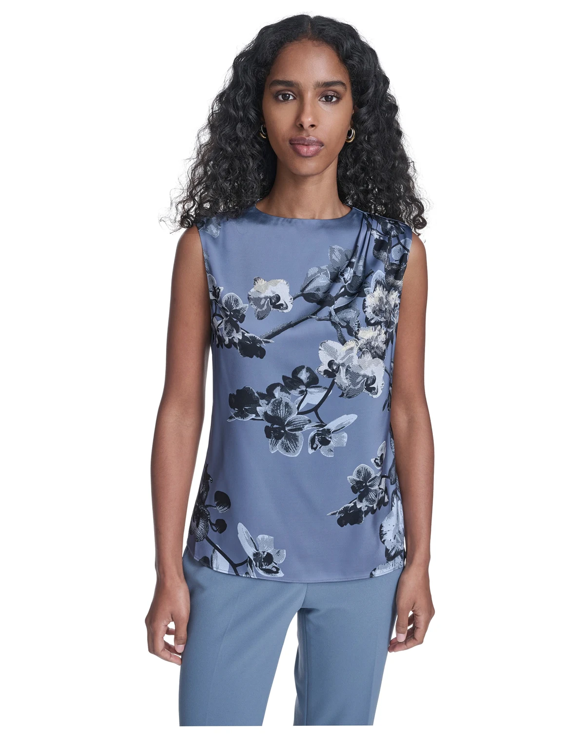 Petite Sleeveless High Neck Top