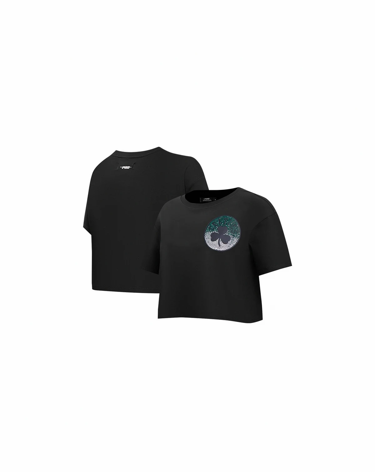 Women's Black Boston Celtics Jewels Boxy Cropped T-Shirt