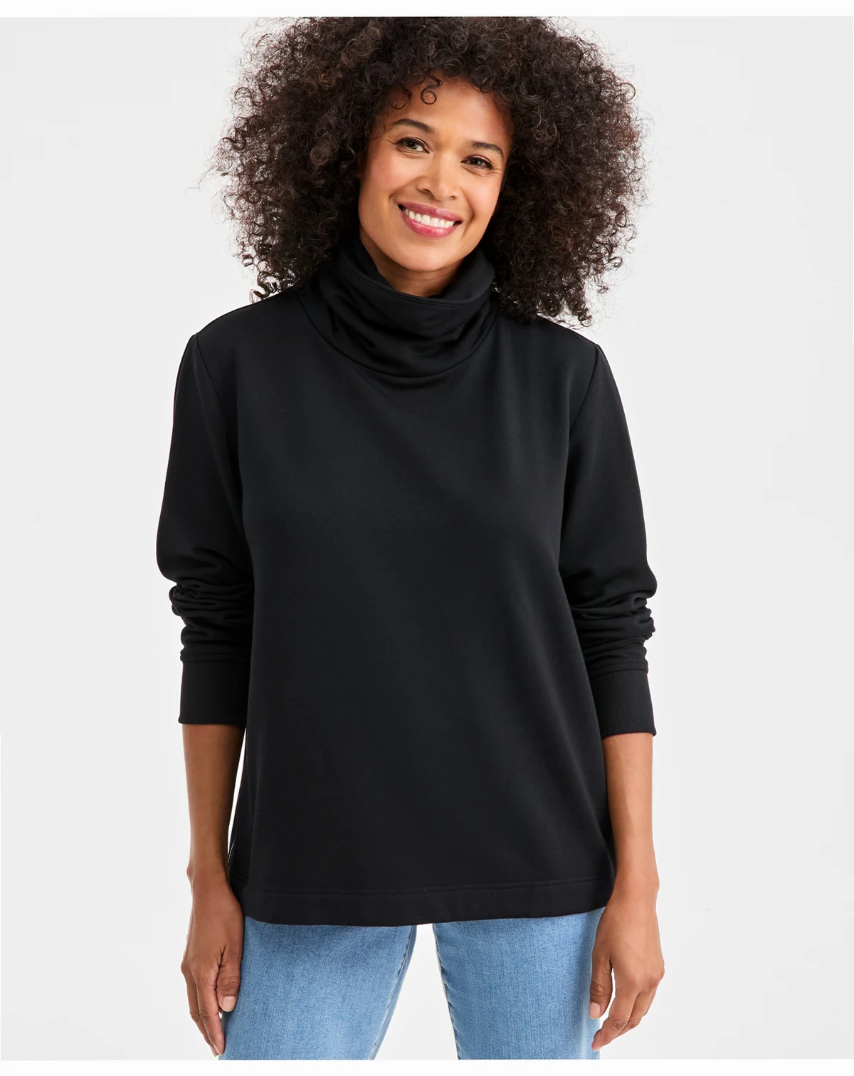 Petite Solid Long-Sleeve Top, Macy's Exclusive