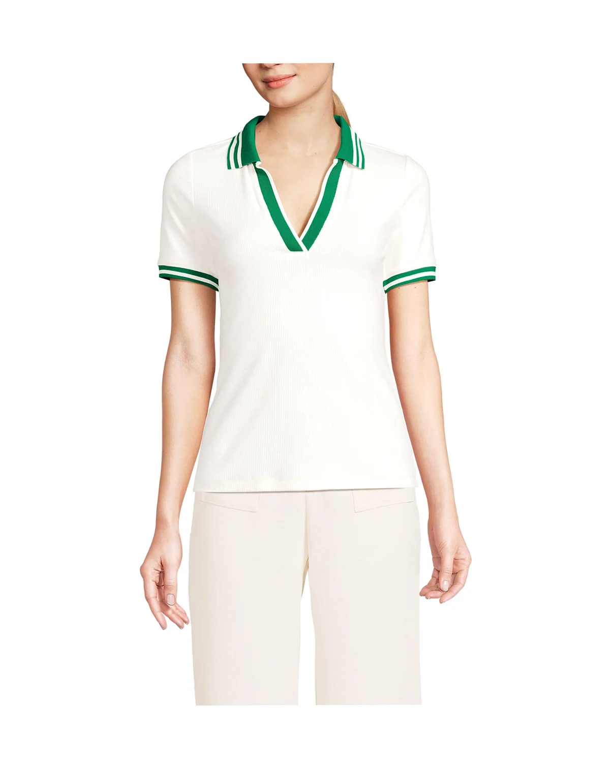 Women's Wide Rib Polo Shirt