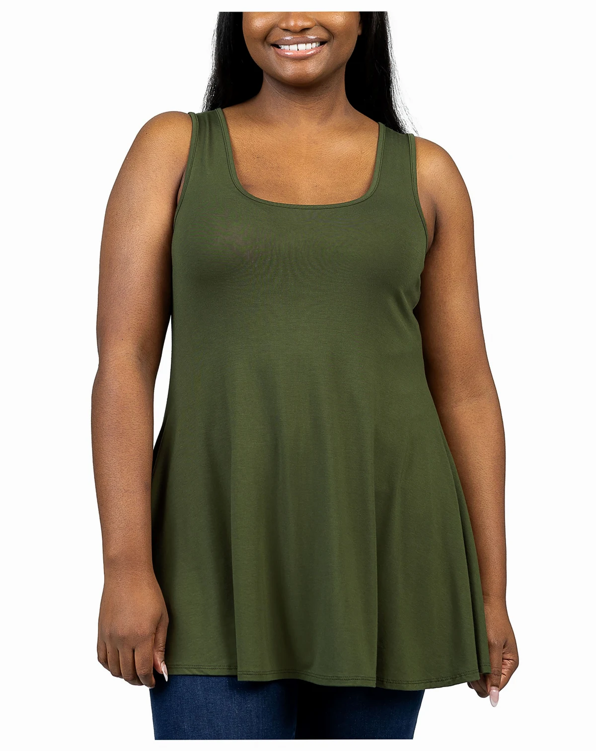 Plus Size Sleeveless Tunic Tank Top