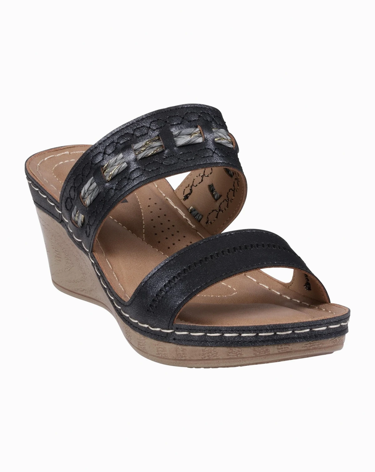 Women's Mariah Double Band Slip-On Wedge Sandals