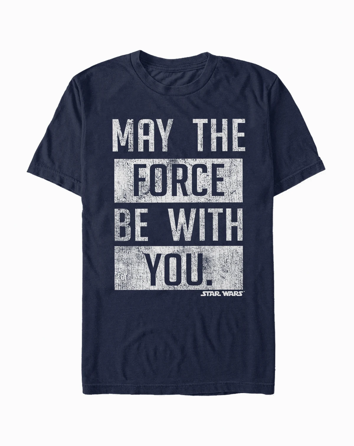 Star Wars Men's May The Force Be With You Stacked Text Short Sleeve T-Shirt