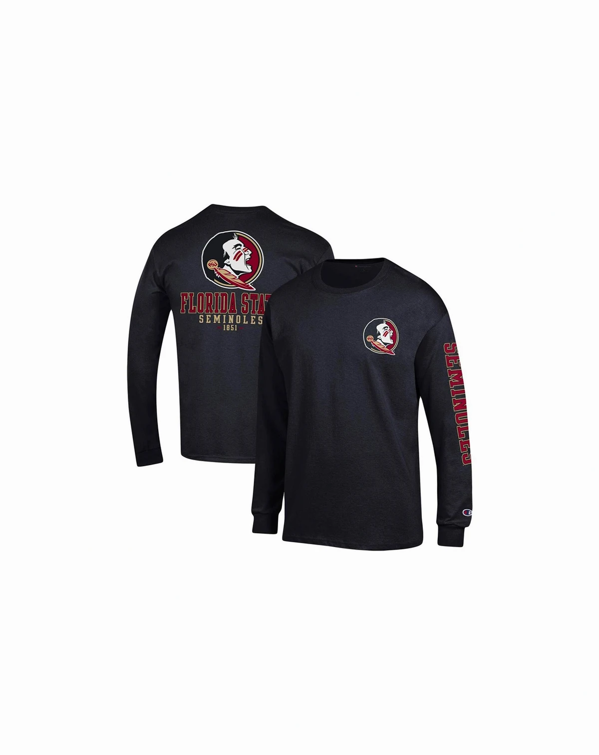 Men's Black Florida State Seminoles Team Stack Long Sleeve T-shirt