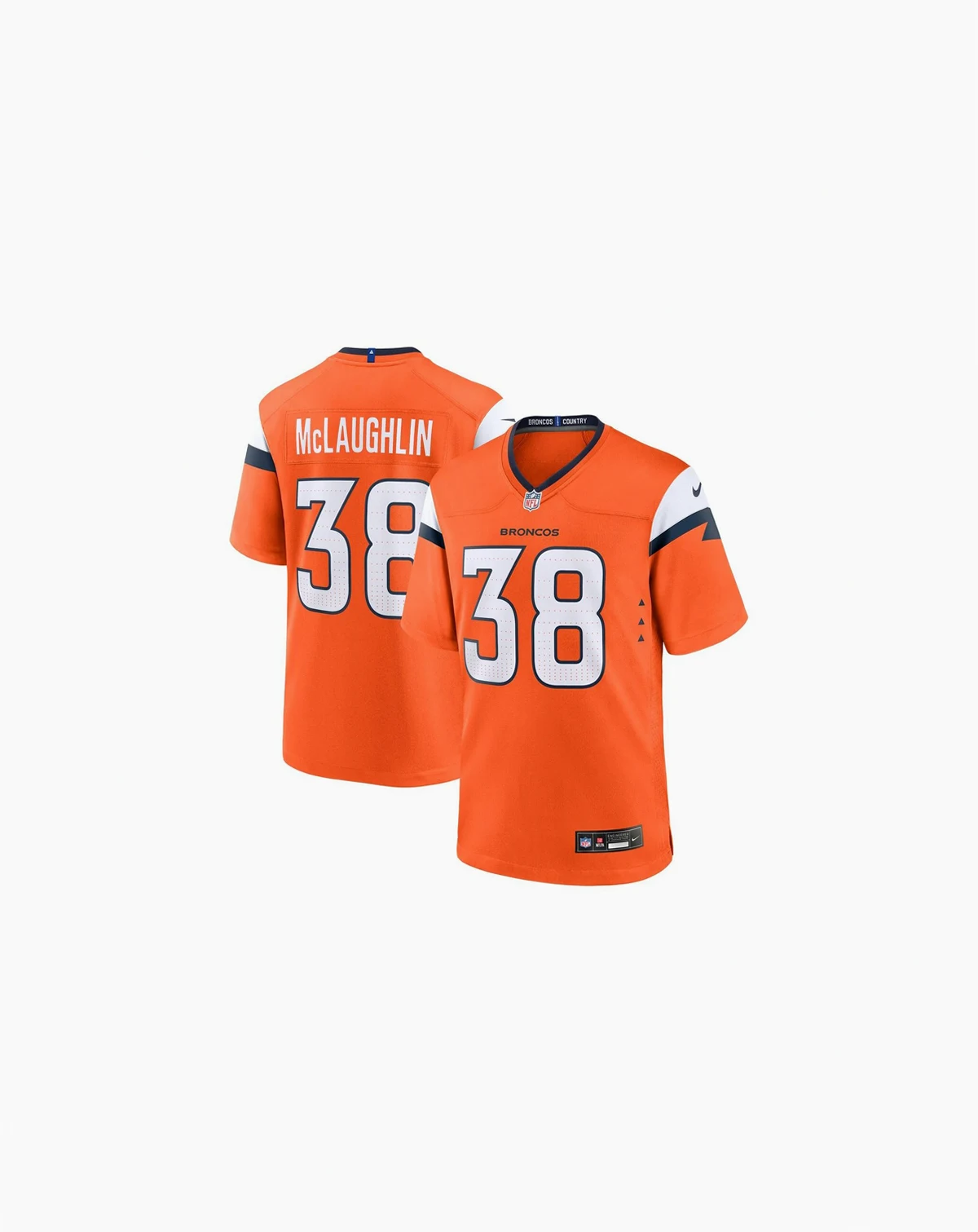Men's Jaleel McLaughlin Orange Denver Broncos Team Game Jersey