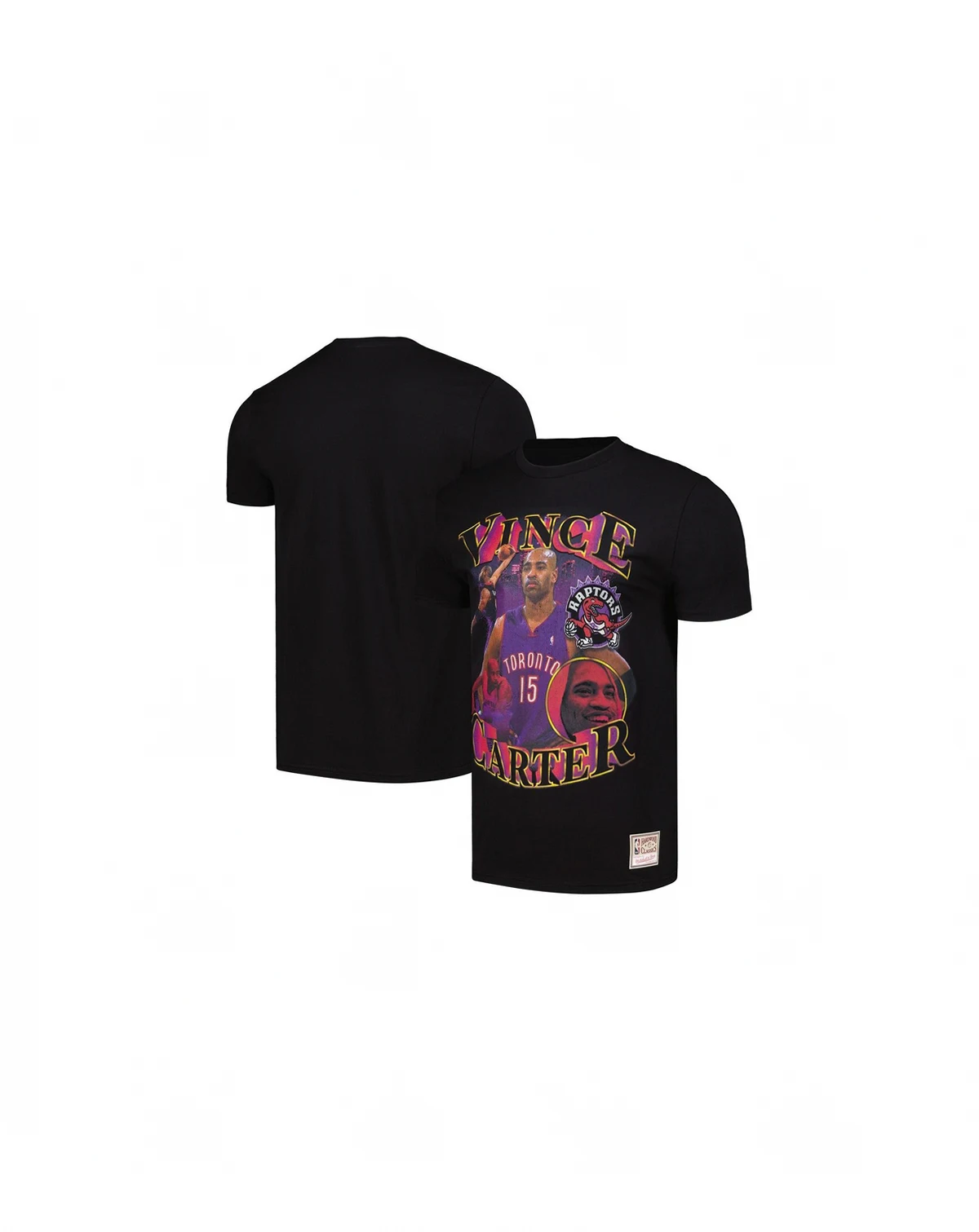 Men's Vince Carter Black Toronto Raptors Hardwood Classics Collage T-Shirt