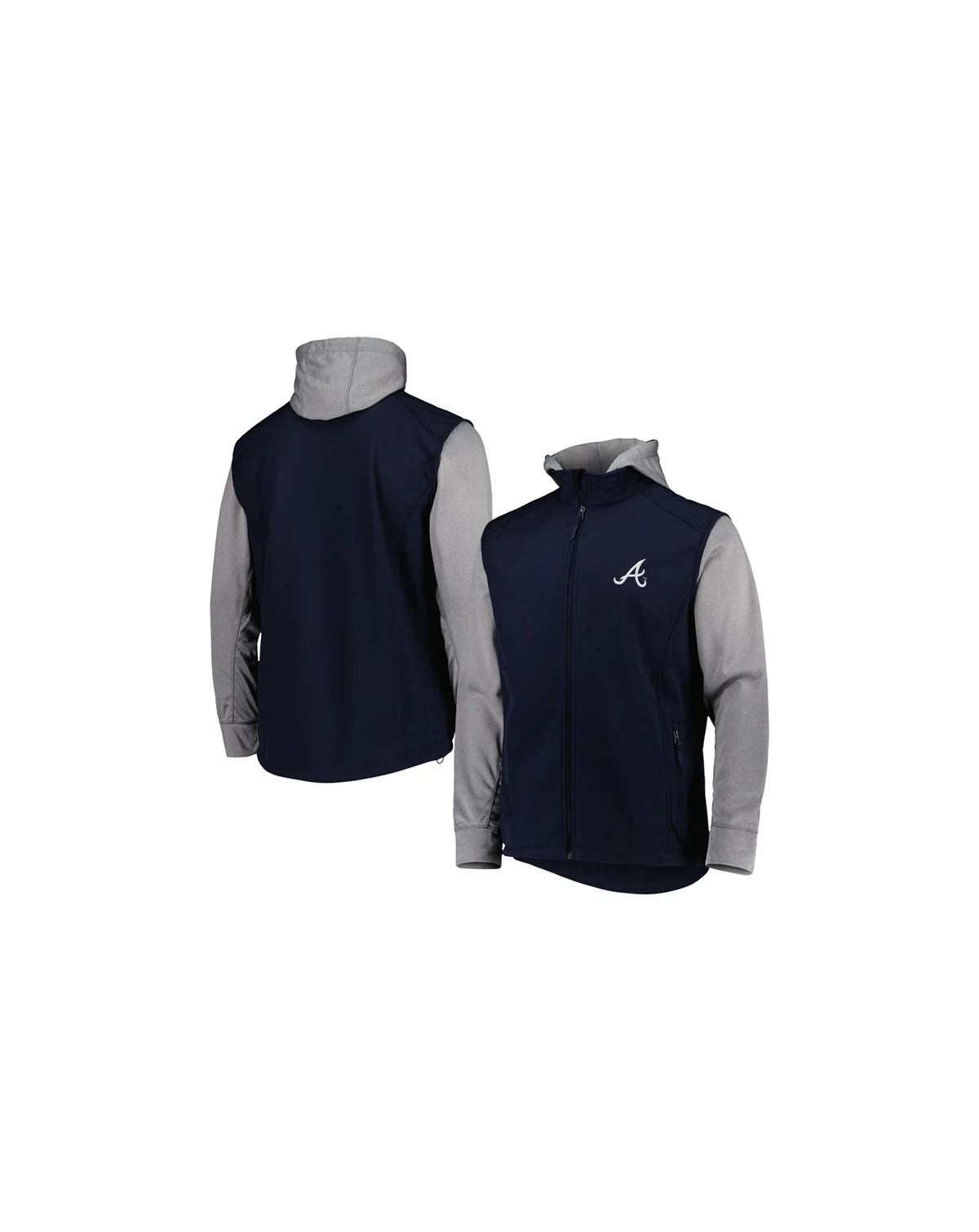 Men's Navy, Heather Gray Atlanta Braves Alpha Full-Zip Jacket