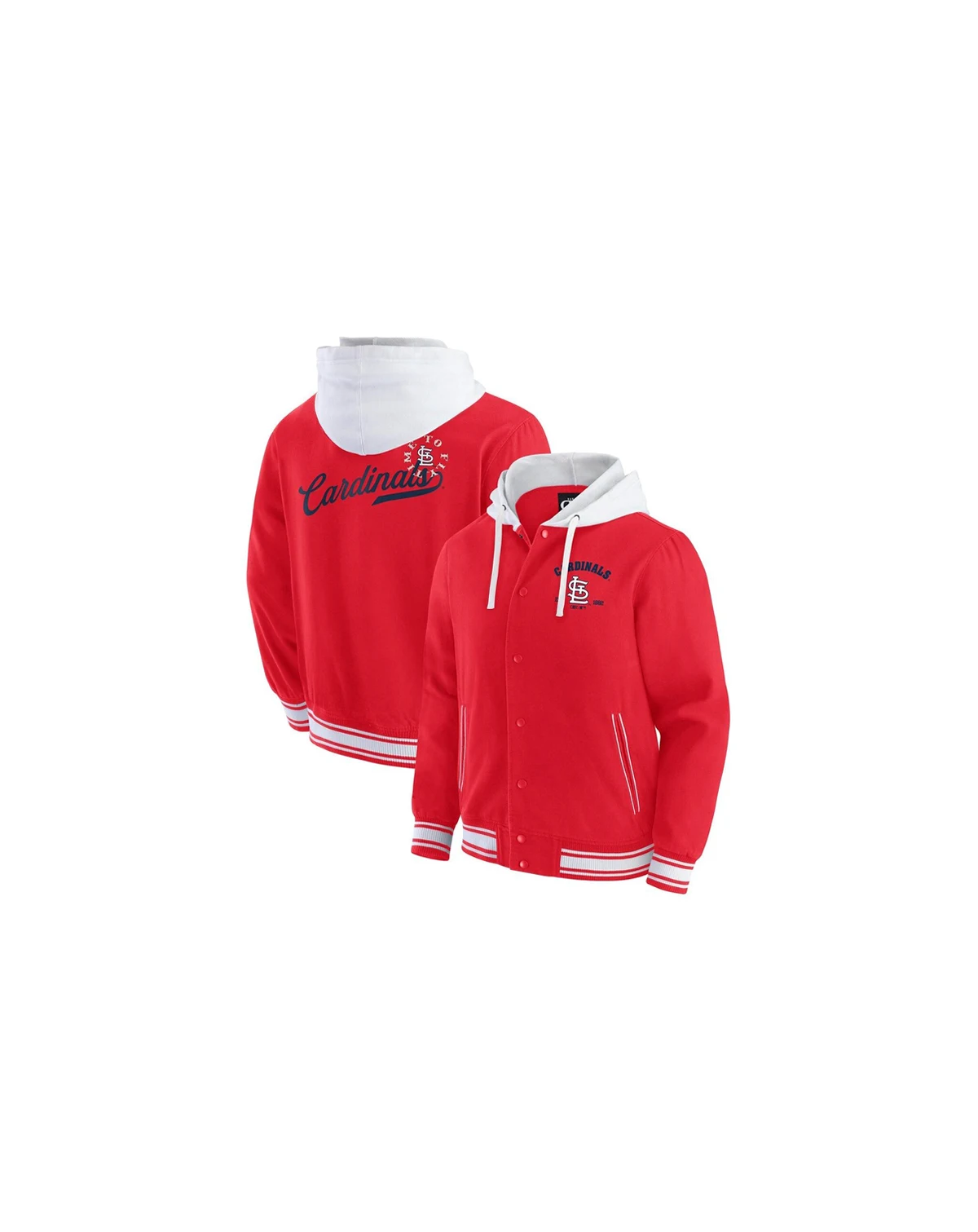 Men's Red St. Louis Cardinals Full-Snap Hooded Jacket