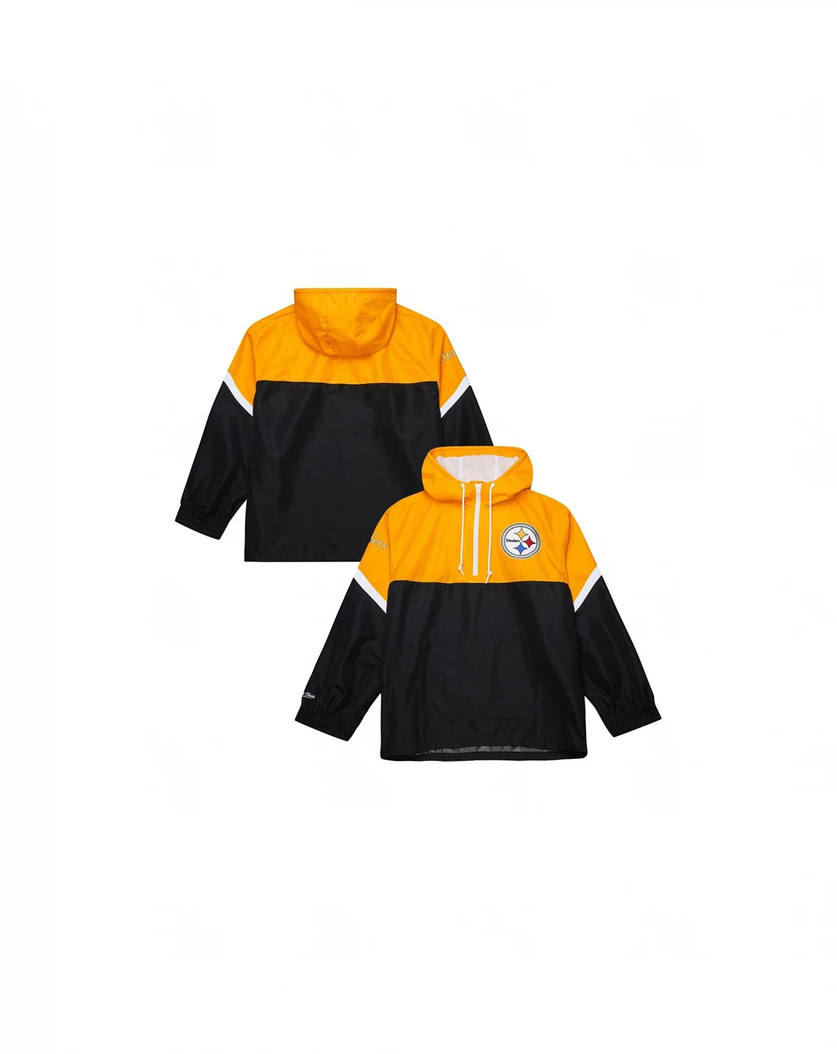 Men's Gold/Black Pittsburgh Steelers Tie Breaker Vintage Logo Lightweight Anorak Half-Zip Windbreaker Jacket