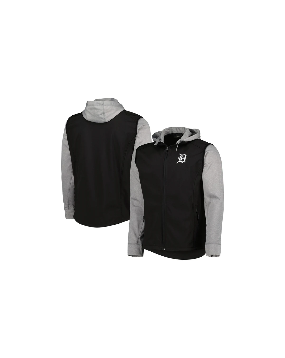 Men's Black/Heather Gray Detroit Tigers Alpha Full-Zip Jacket