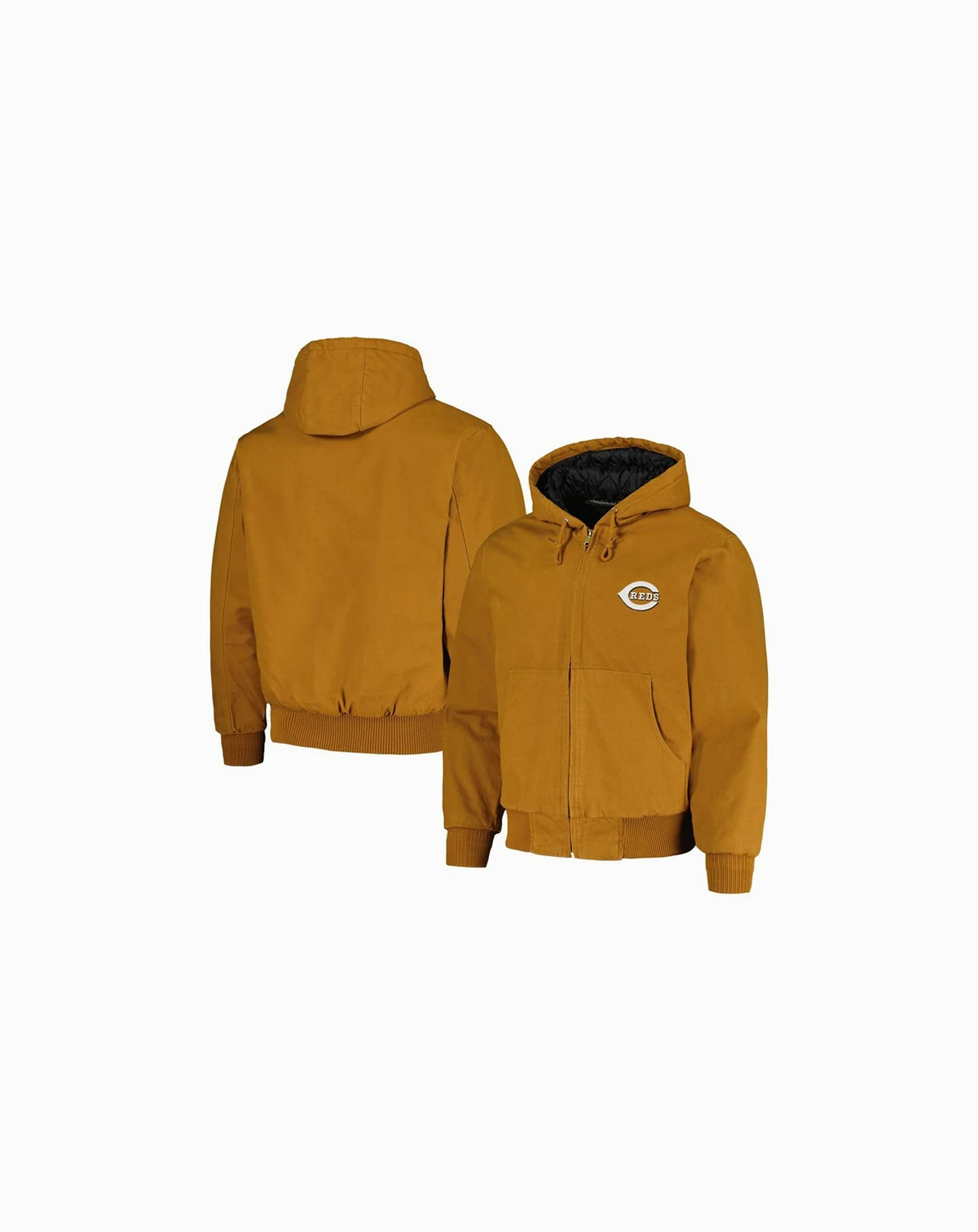 Men's Brown Cincinnati Reds Dakota Work Full-Zip Hoodie Jacket