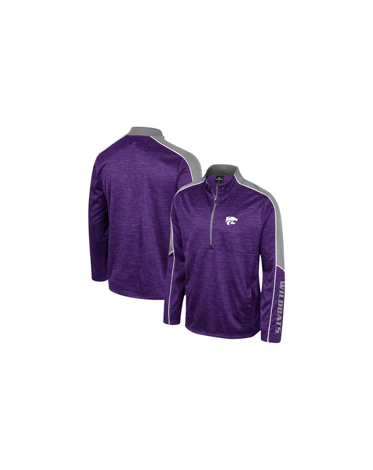 Men's Purple Kansas State Wildcats Marled Half-Zip Jacket