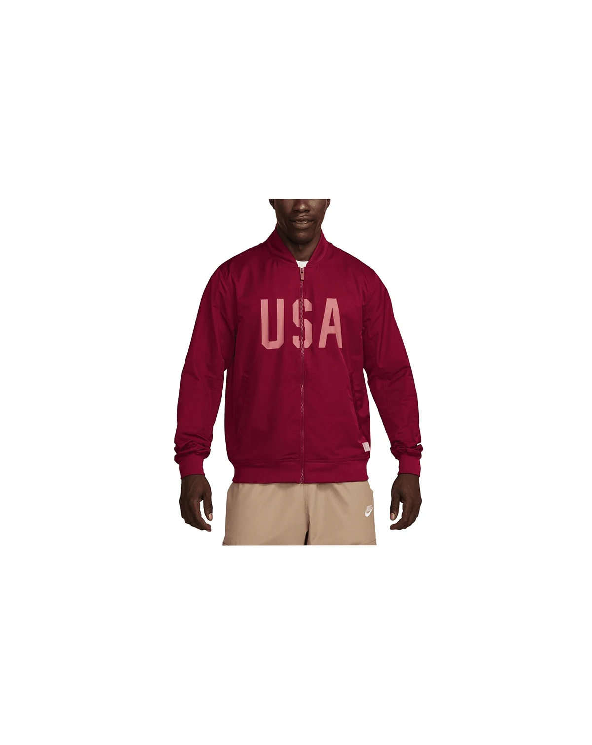 Men's Red USMNT Woven Bomber Full-Zip Jacket