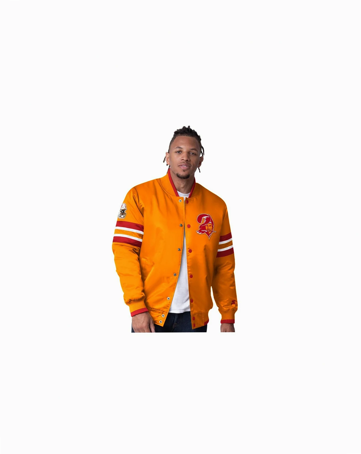 Men's Orange Tampa Bay Buccaneers Vintage Logo Scout I Full-Snap Varsity Jacket