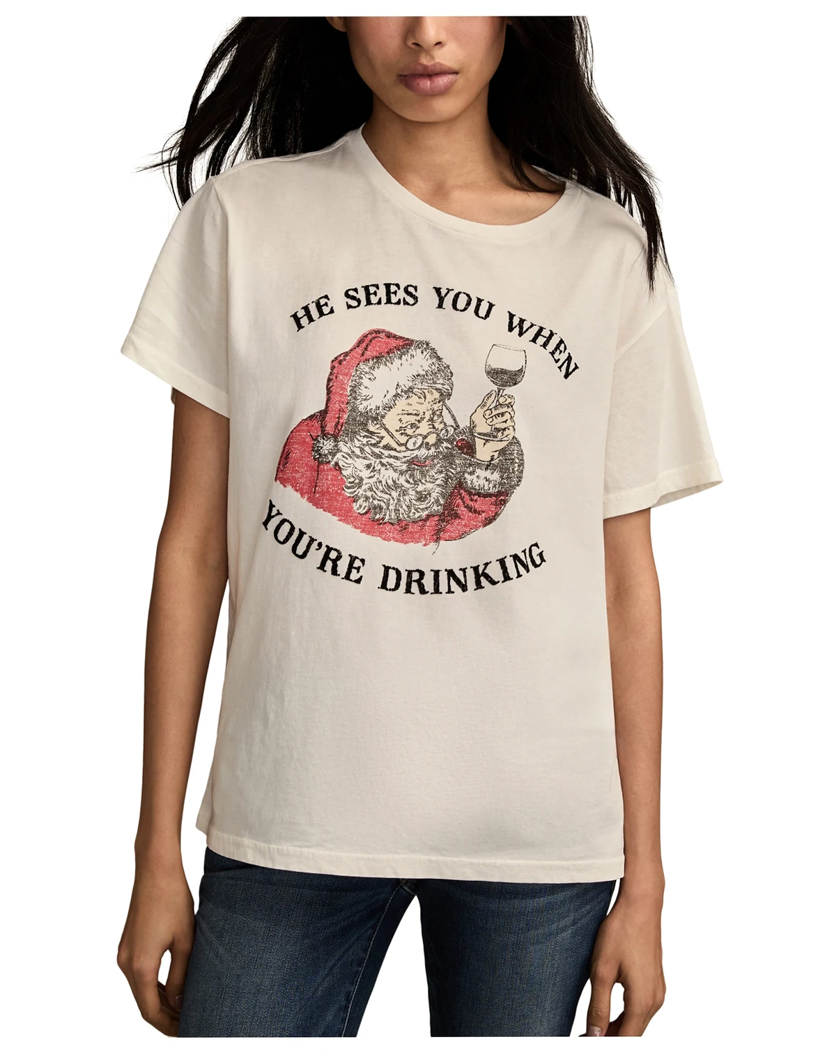 Women's He Sees You When You Are Drink Crewneck T-Shirt