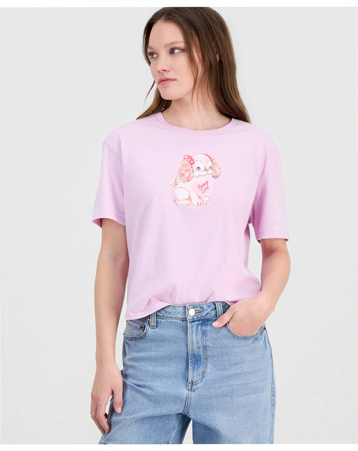 Juniors' Puppy Love Short-Sleeve T-Shirt
