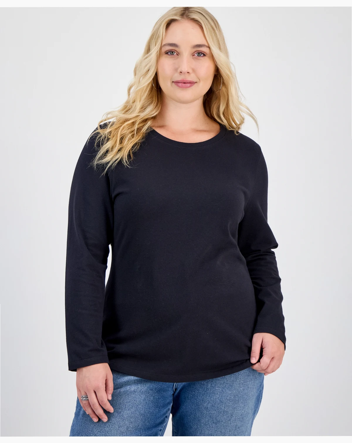 Plus Size Long Sleeve Crewneck Top