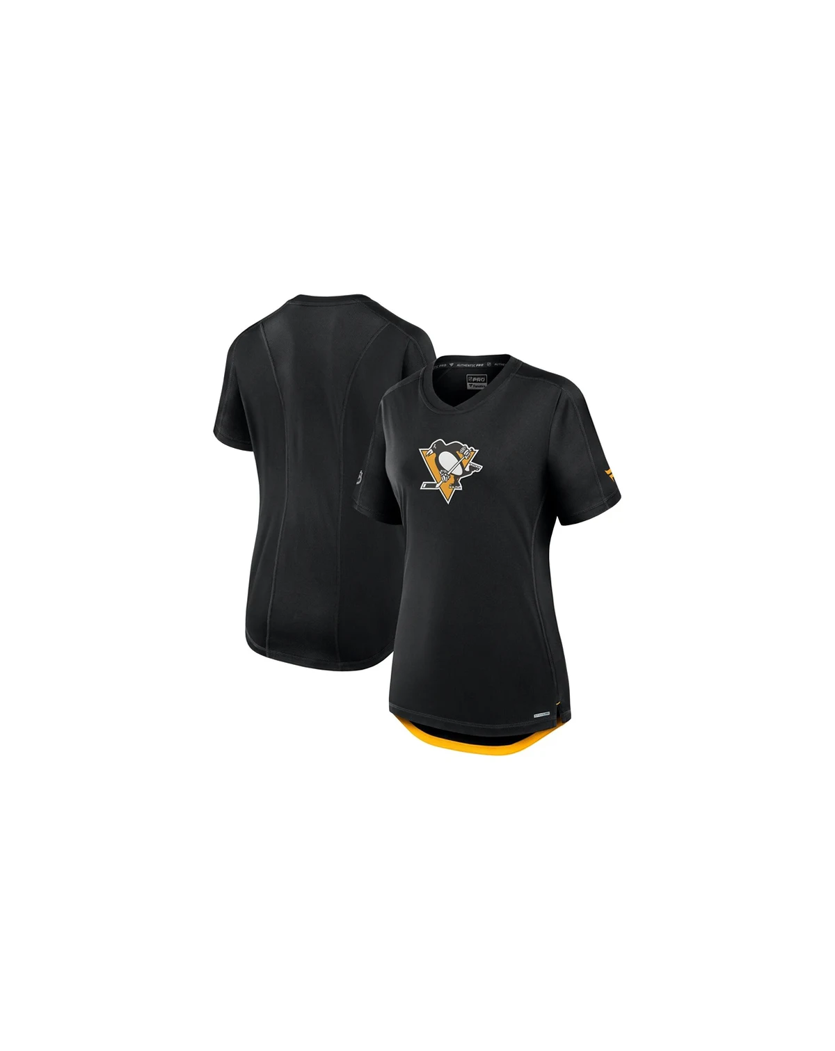 Women's Black Pittsburgh Penguins Authentic Pro Rink T-Shirt