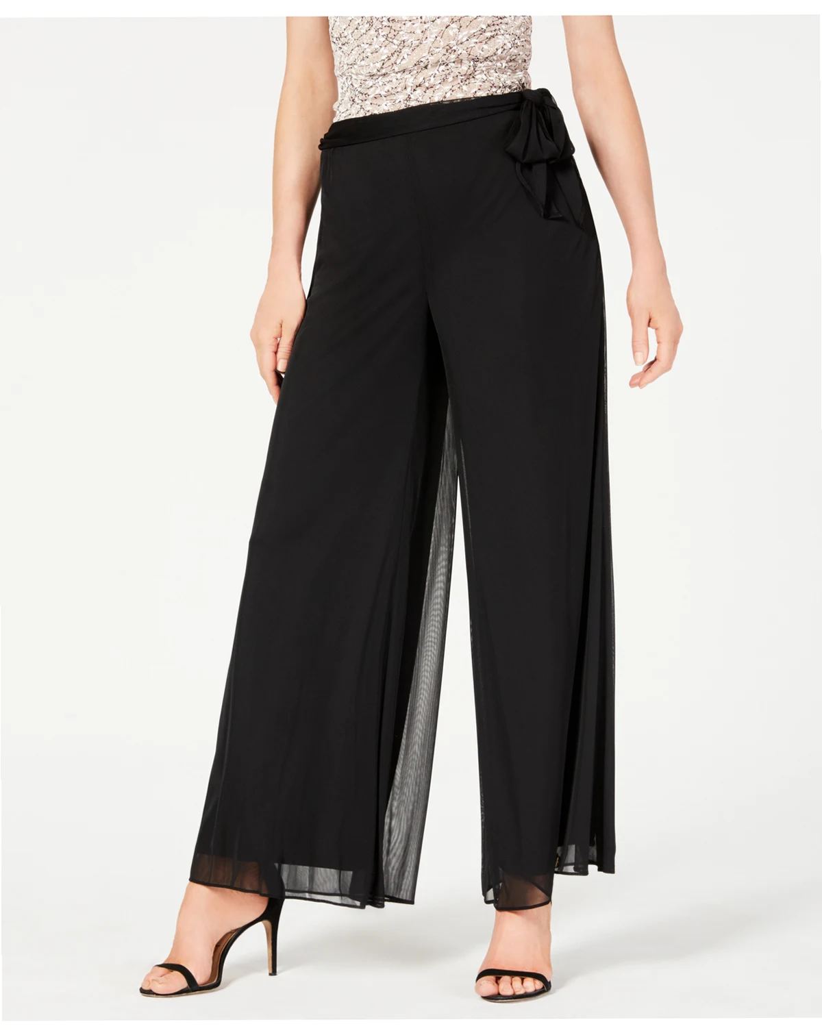 Petite Sash-Belt Wide-Leg Pants