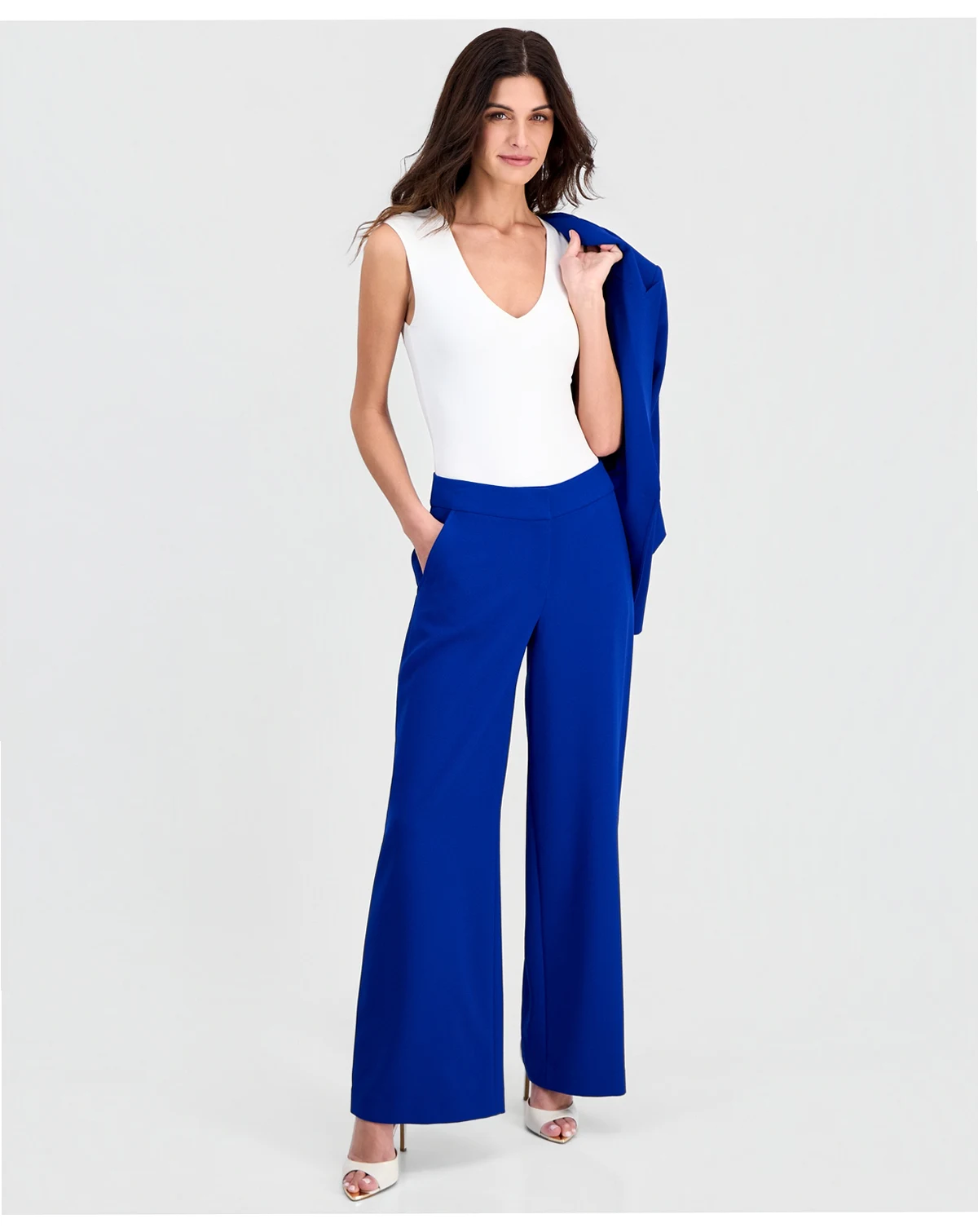 Petite Mid-Rise Wide-Leg Pants