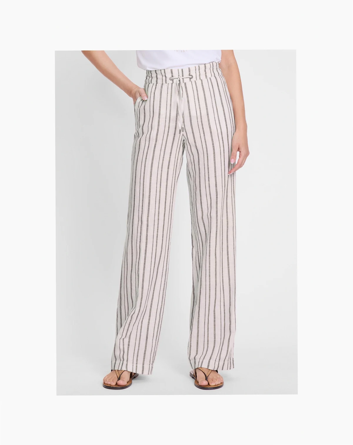 Women's Cotton Linen Striped Pant