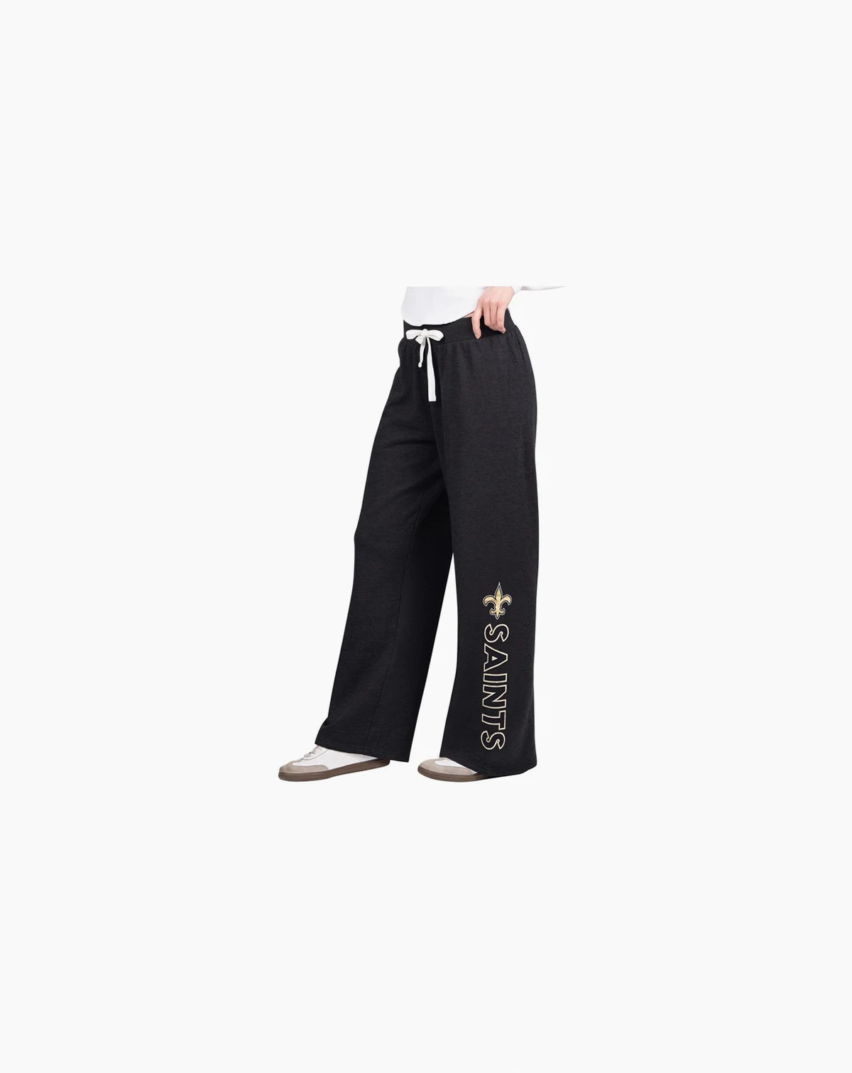 Women's Black New Orleans Saints Field Wide Leg Sweatpants