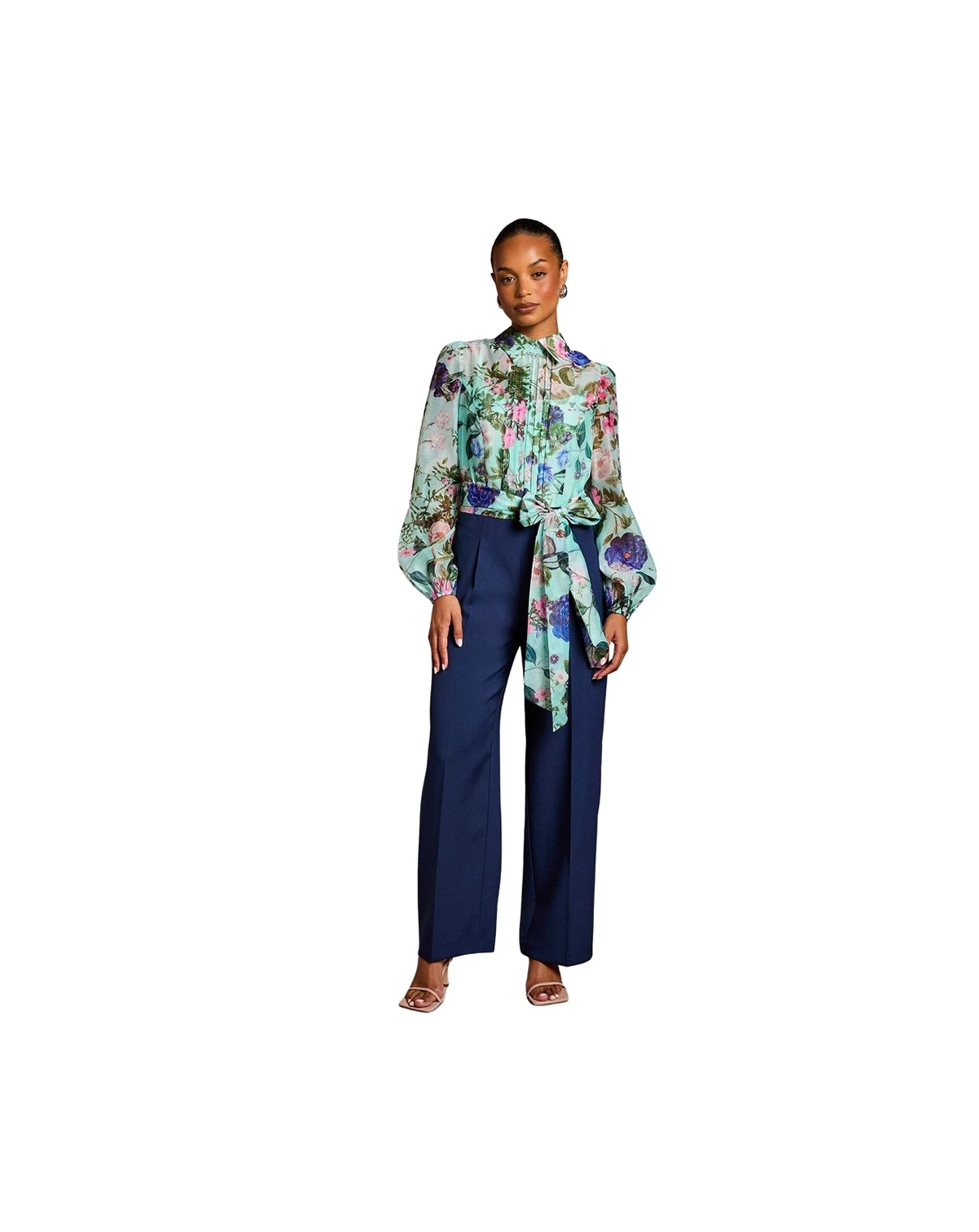 Petite Pintuck Detail Wide Leg Jumpsuit