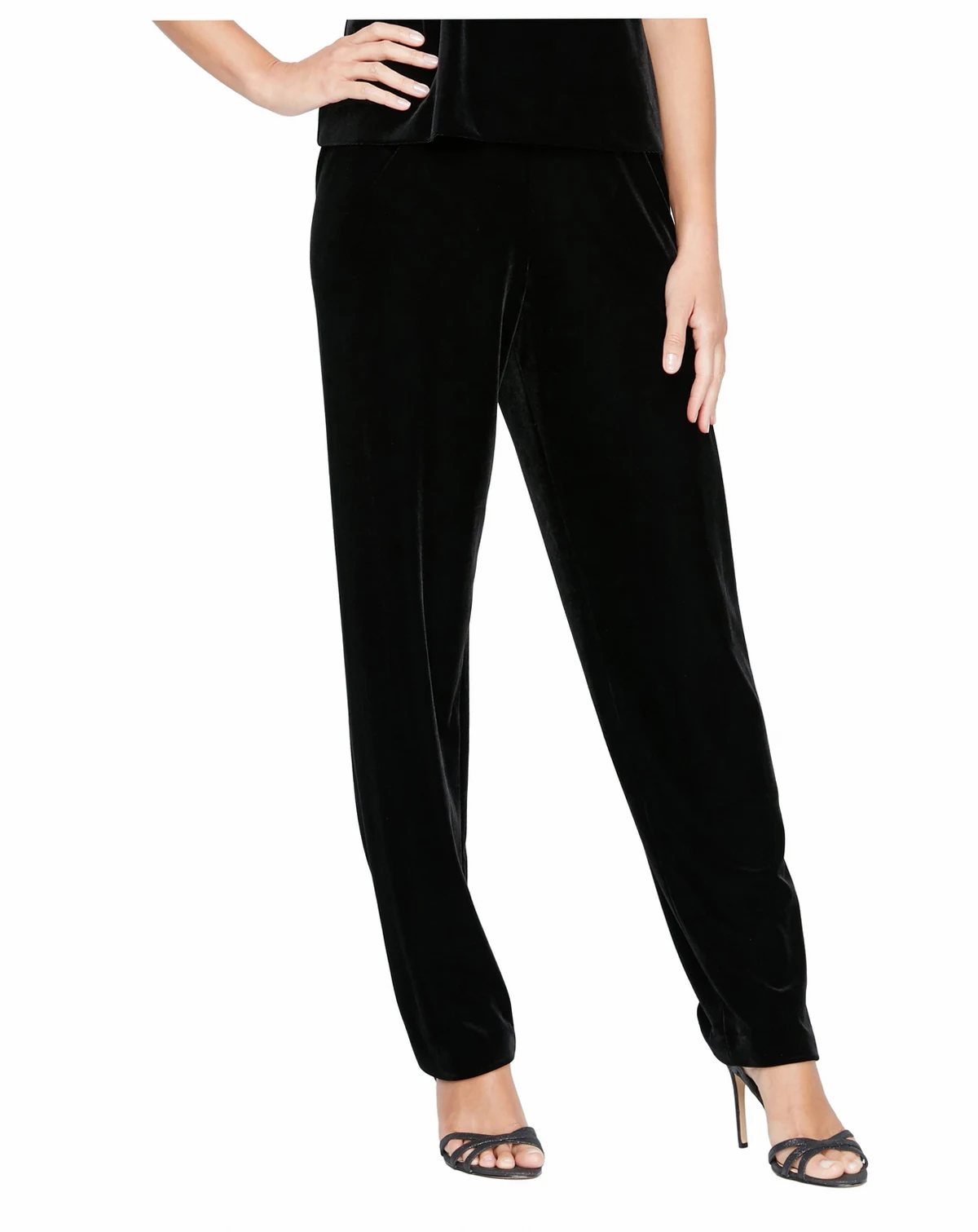 Petite Velvet Slim Pants