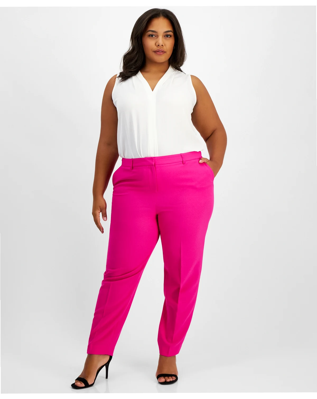 Plus Size Classic Straight-Leg Mid-Rise Pants