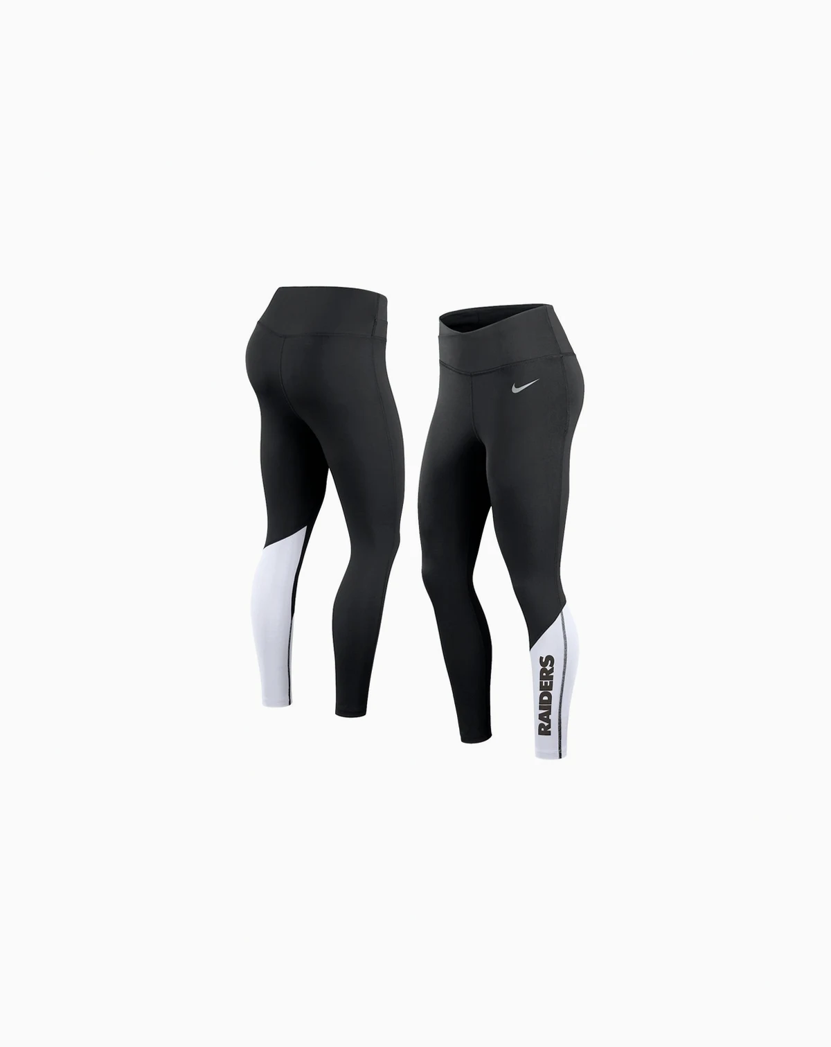 Women's Black, White Las Vegas Raiders 7/8 Performance Leggings