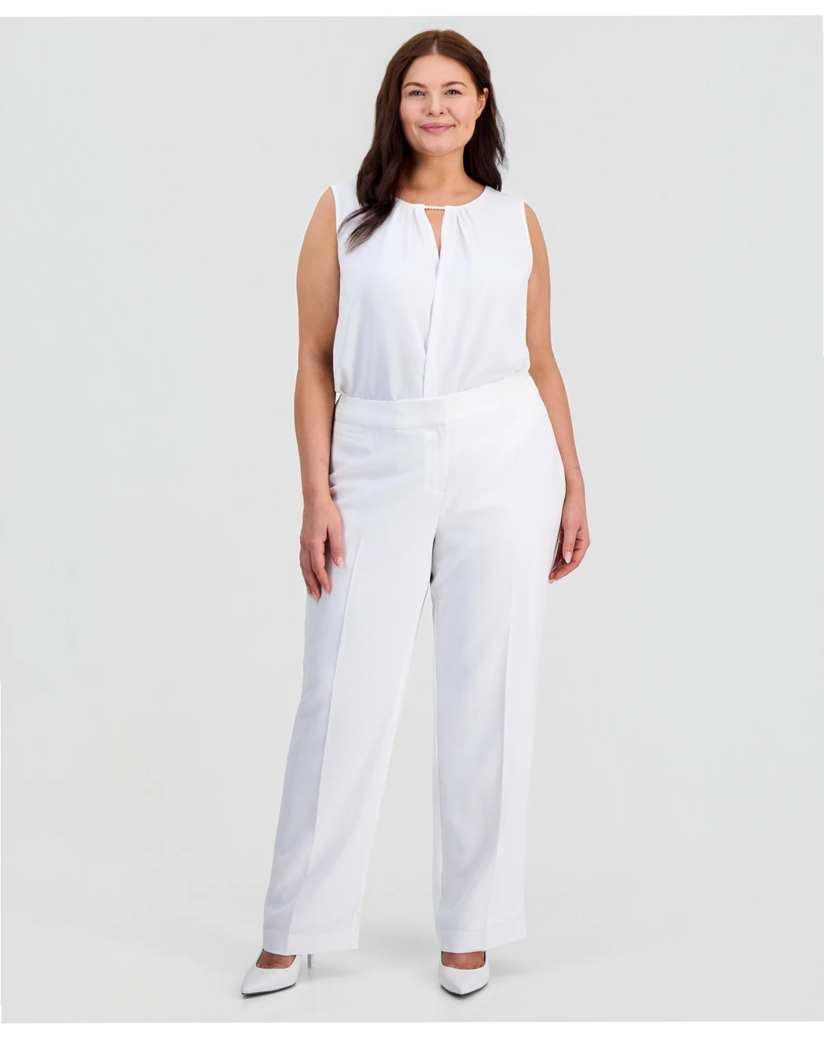 Plus Size High-Rise Straight-Leg Pants
