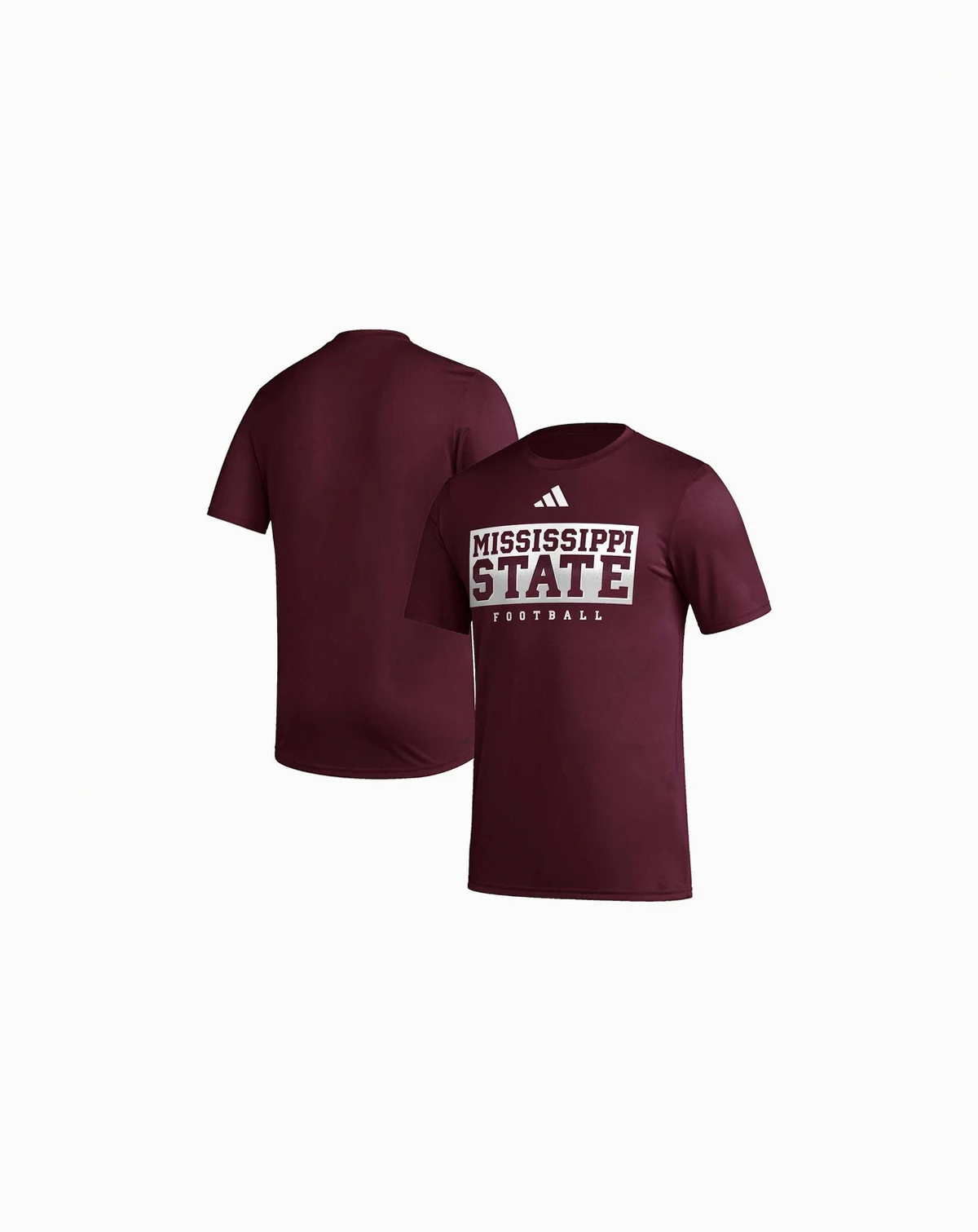 Men's Maroon Mississippi State Bulldogs Football Practice AEROREADY Pregame T-shirt
