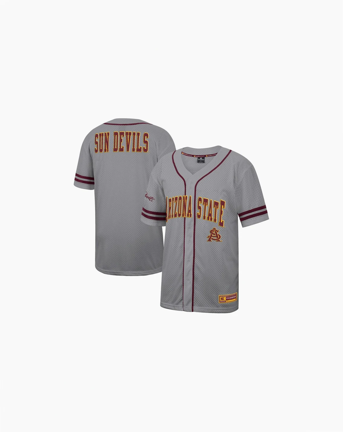 Men's Gray Arizona State Sun Devils Free Spirited Baseball Jersey