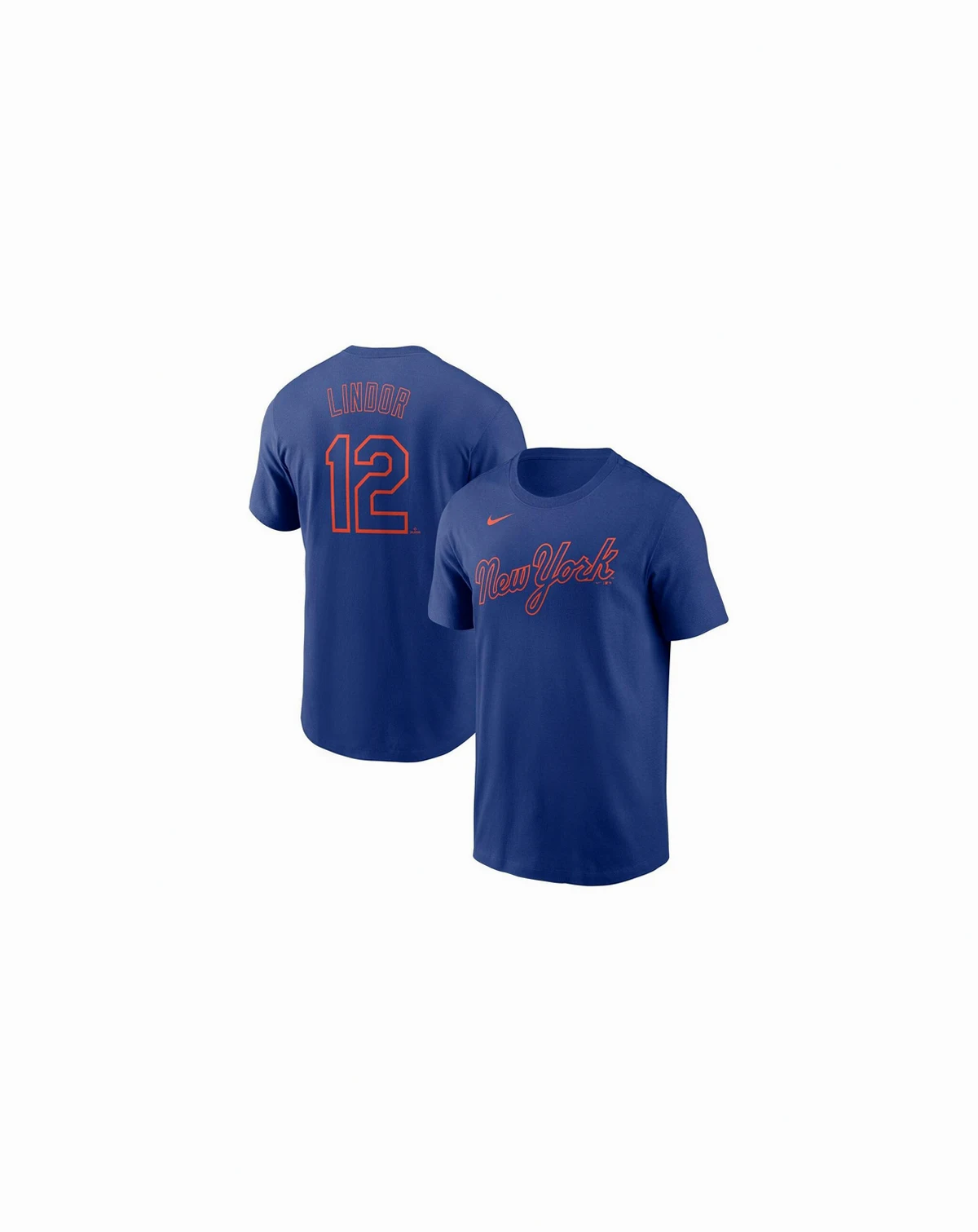 Men's Francisco Lindor Royal New York Mets Fuse Name Number T-Shirt