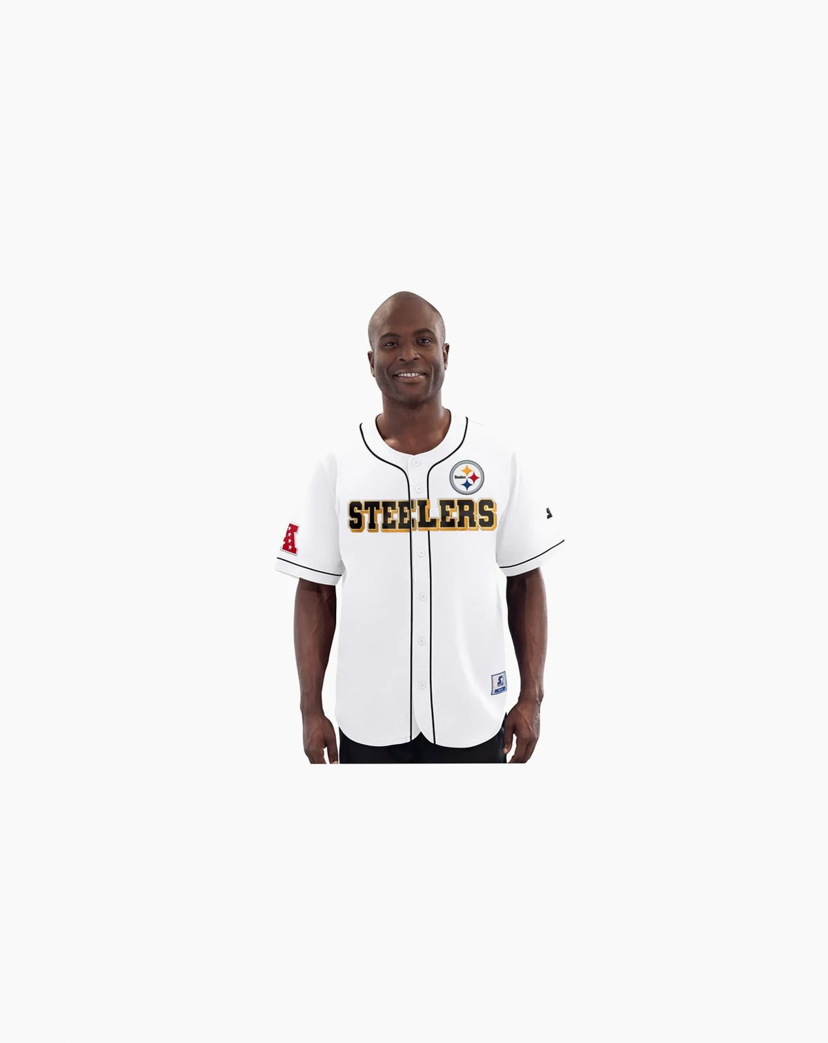 Men's White Pittsburgh Steelers Relay Full-Button Baseball Jersey