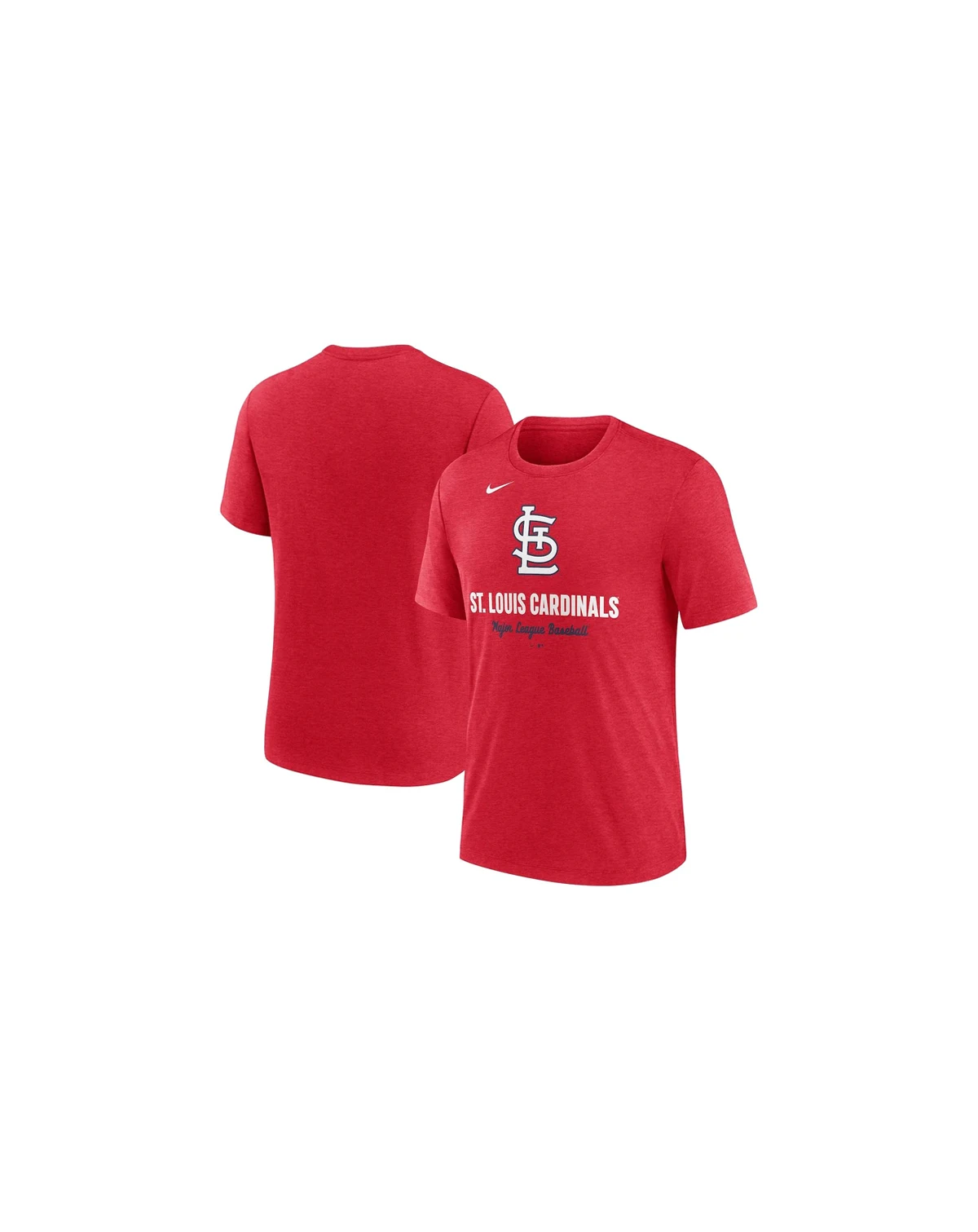 Men's Heather Red St. Louis Cardinals Logo Tri-Blend T-Shirt