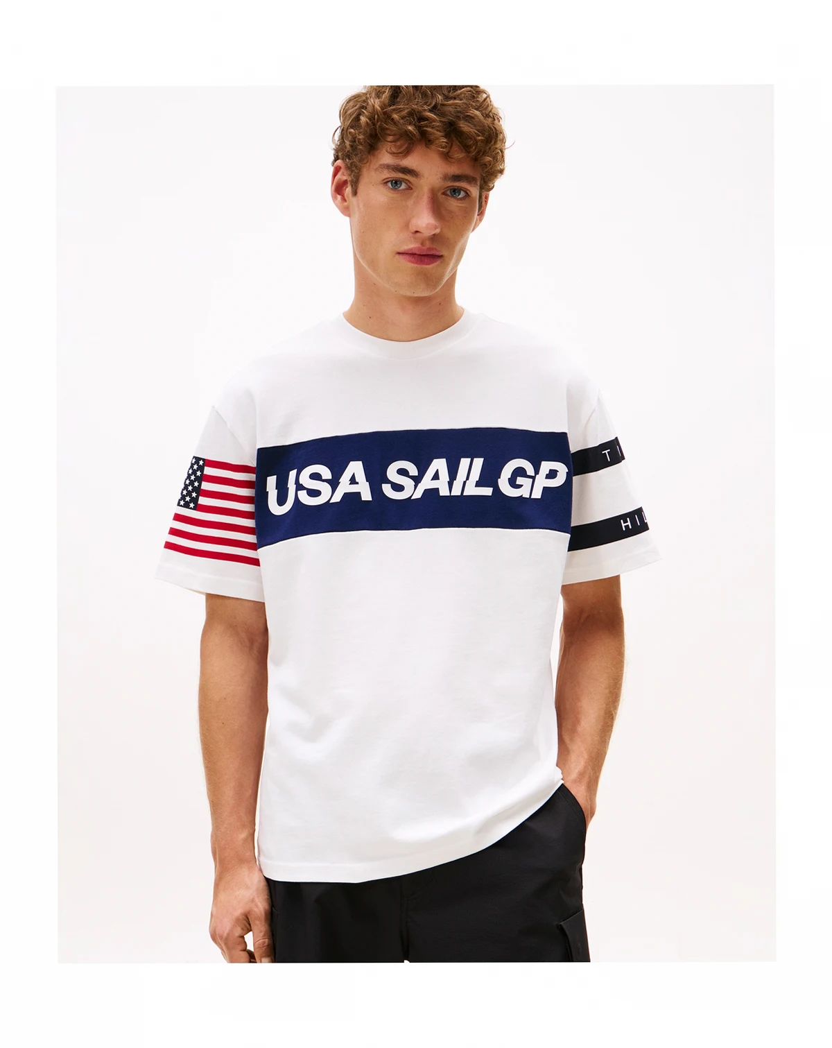 Men's Tommy x U.S. SailGP Team Sail Panelled Short Sleeve T-Shirt