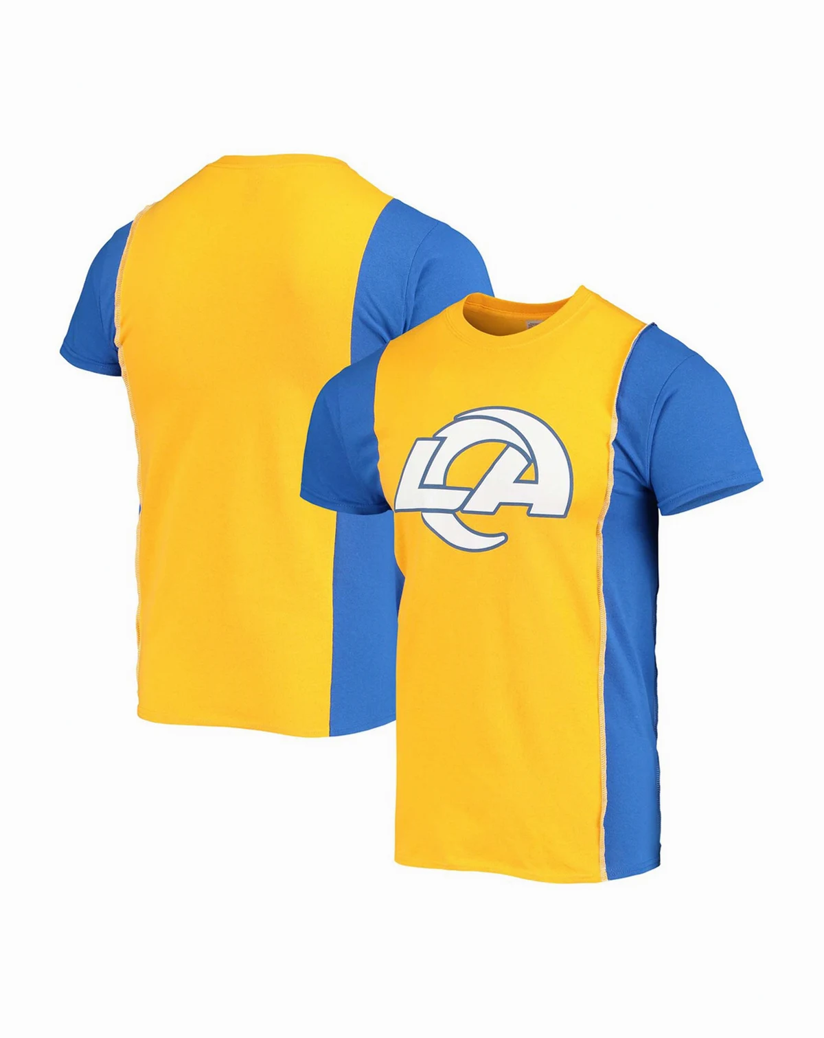 Men's Gold-Tone, Royal Los Angeles Rams Split Logo T-shirt