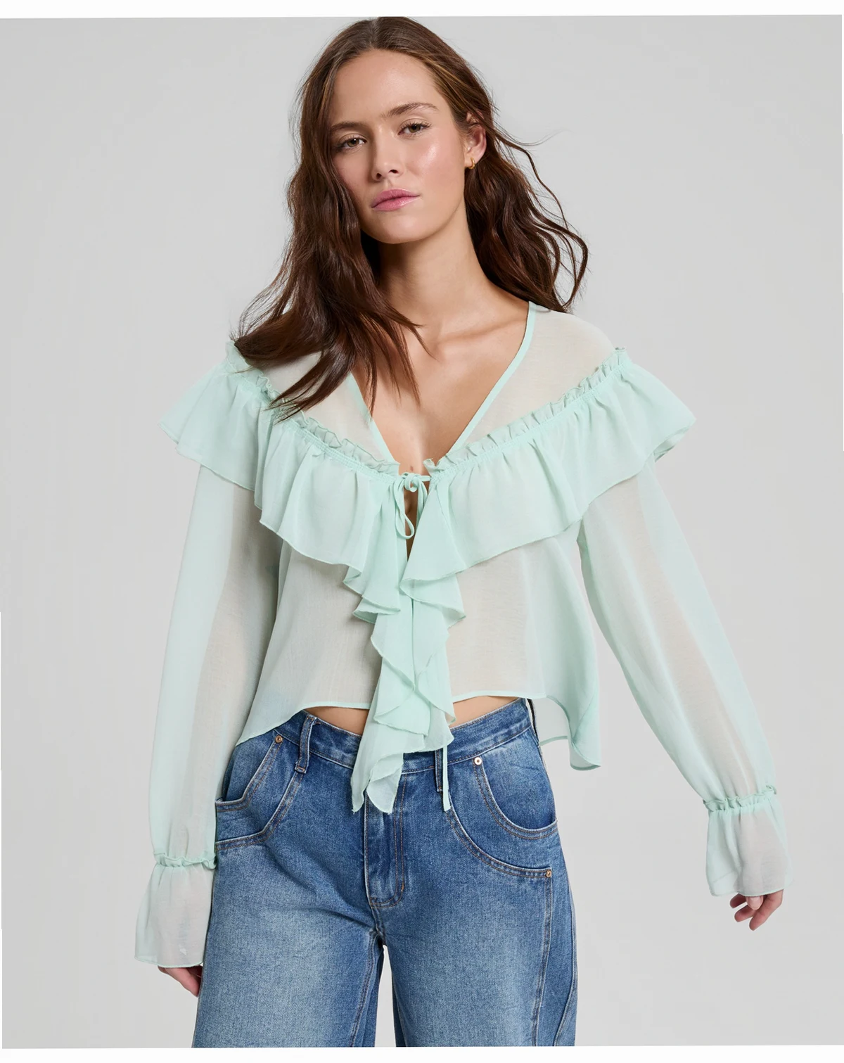 Women's Ruffled Chiffon Blouse, Macy's Exclusive