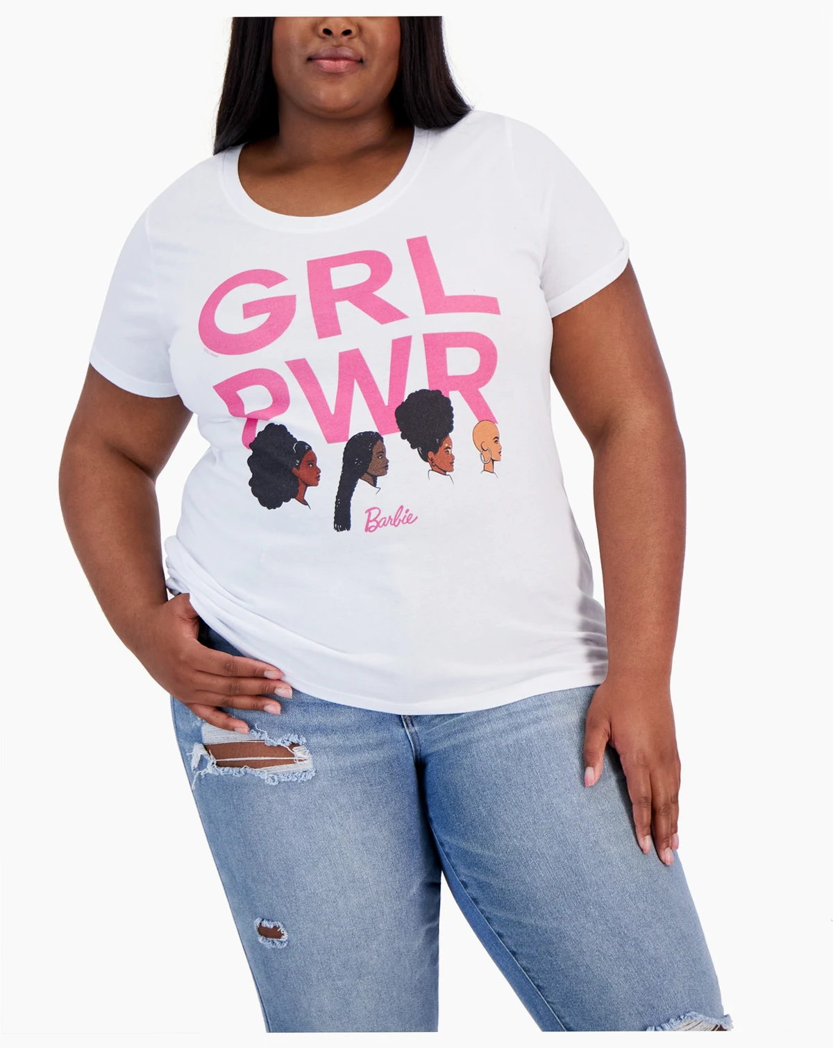 Trendy Plus Size Black History Barbie Girl Power Graphic T-Shirt