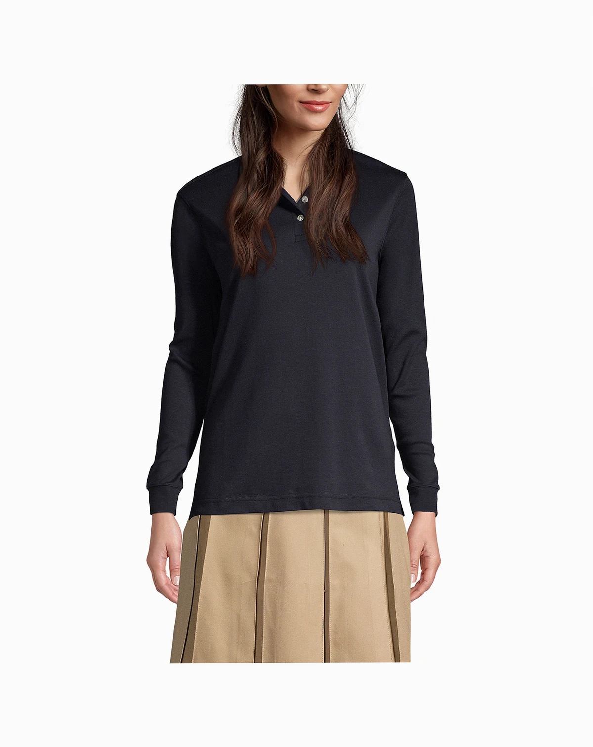 Women's Long Sleeve Interlock Polo Shirt