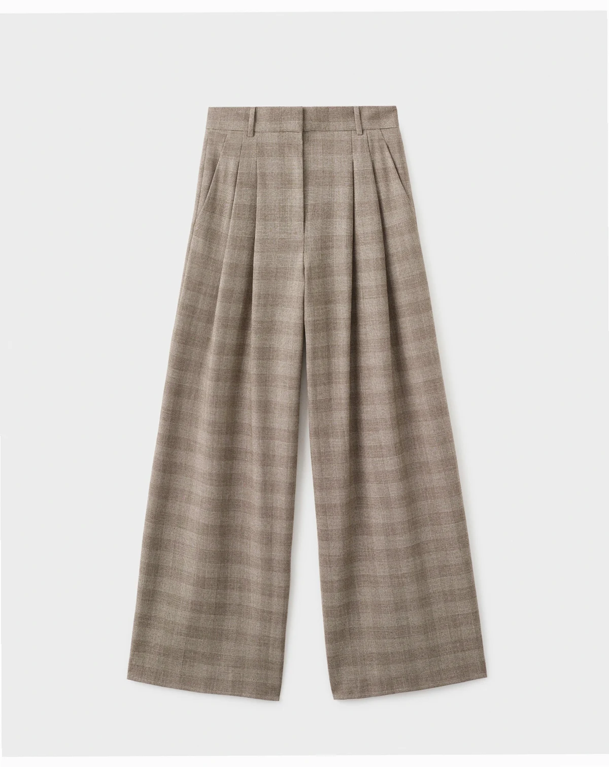Women's Wide-Leg Check Suit Pants