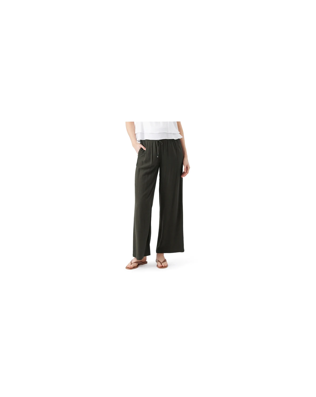 Women's Wide Leg Tencel Pant Olive