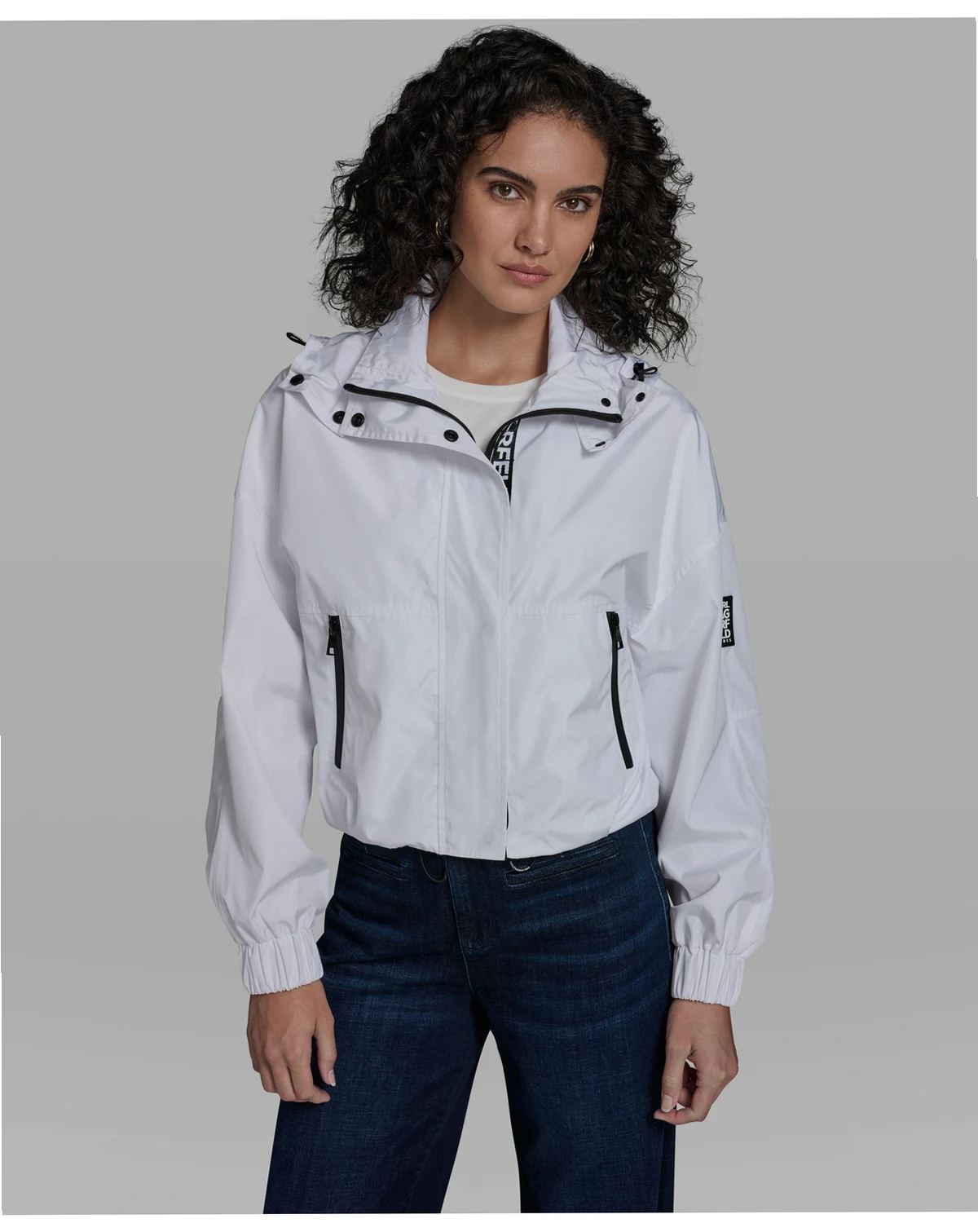 Women's Cropped Anorak Jacket with Hood