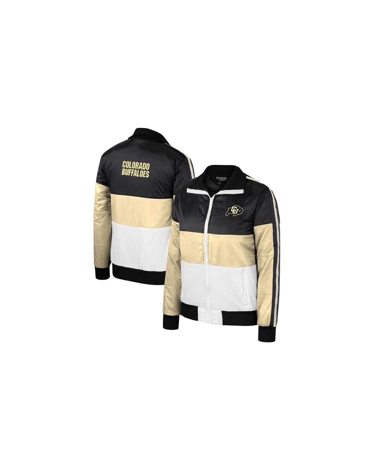 Women's Gold Colorado Buffaloes Color Block Puffer Full-Zip Jacket