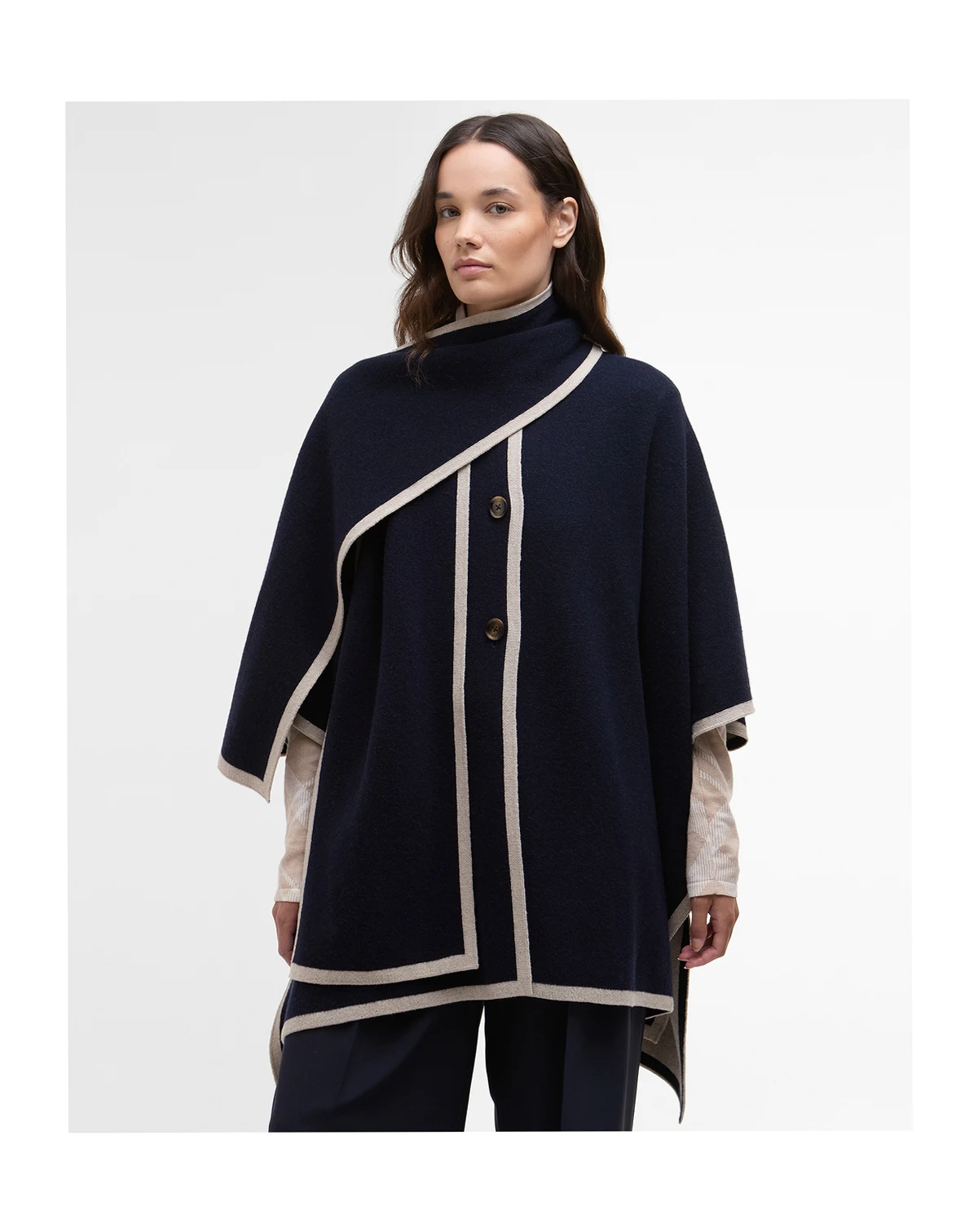 Women's River 3/4-Sleeve Cape Coat with Scarf