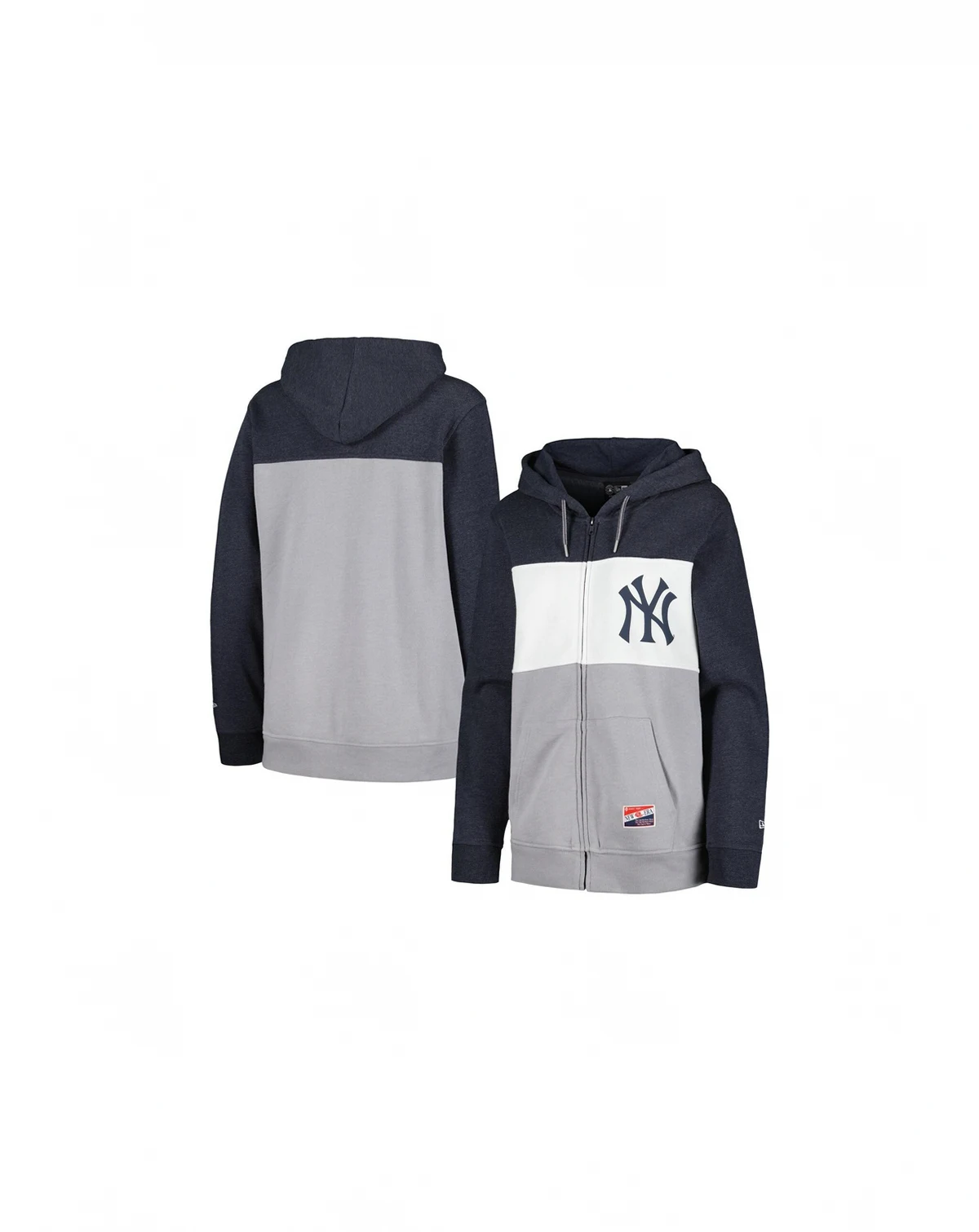 Women's Navy New York Yankees Color Block Full-Zip Hoodie Jacket