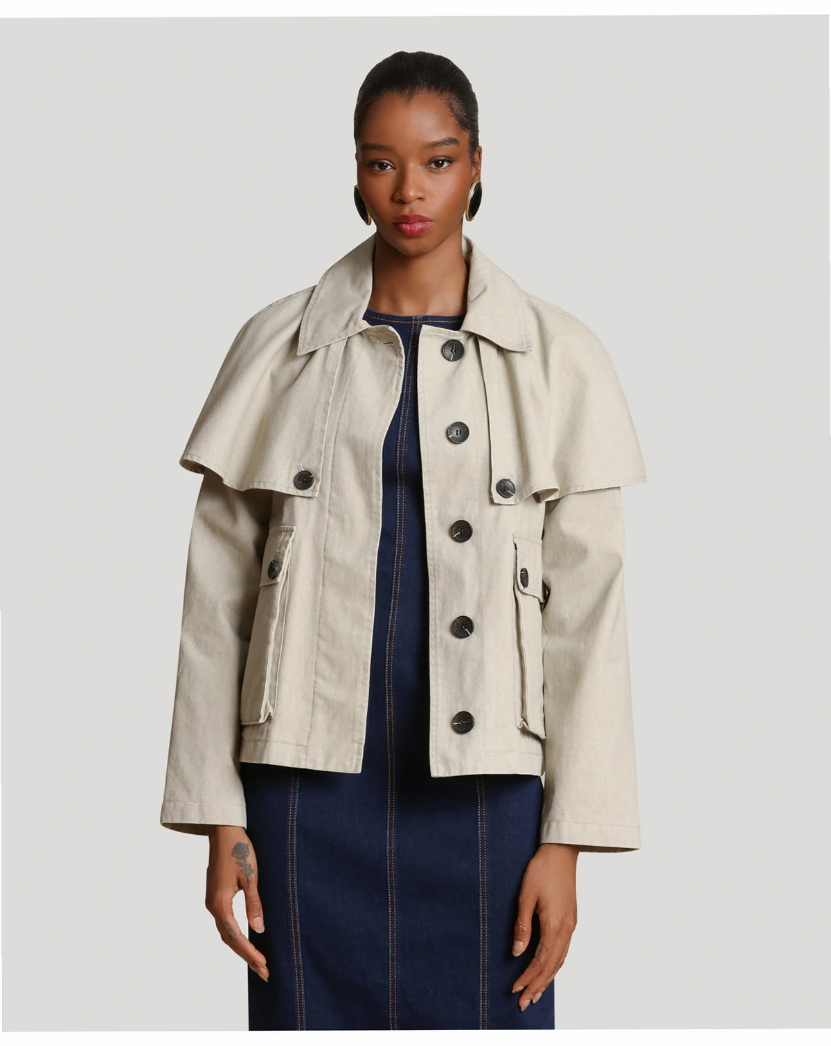 Women's Cropped Cape Jacket