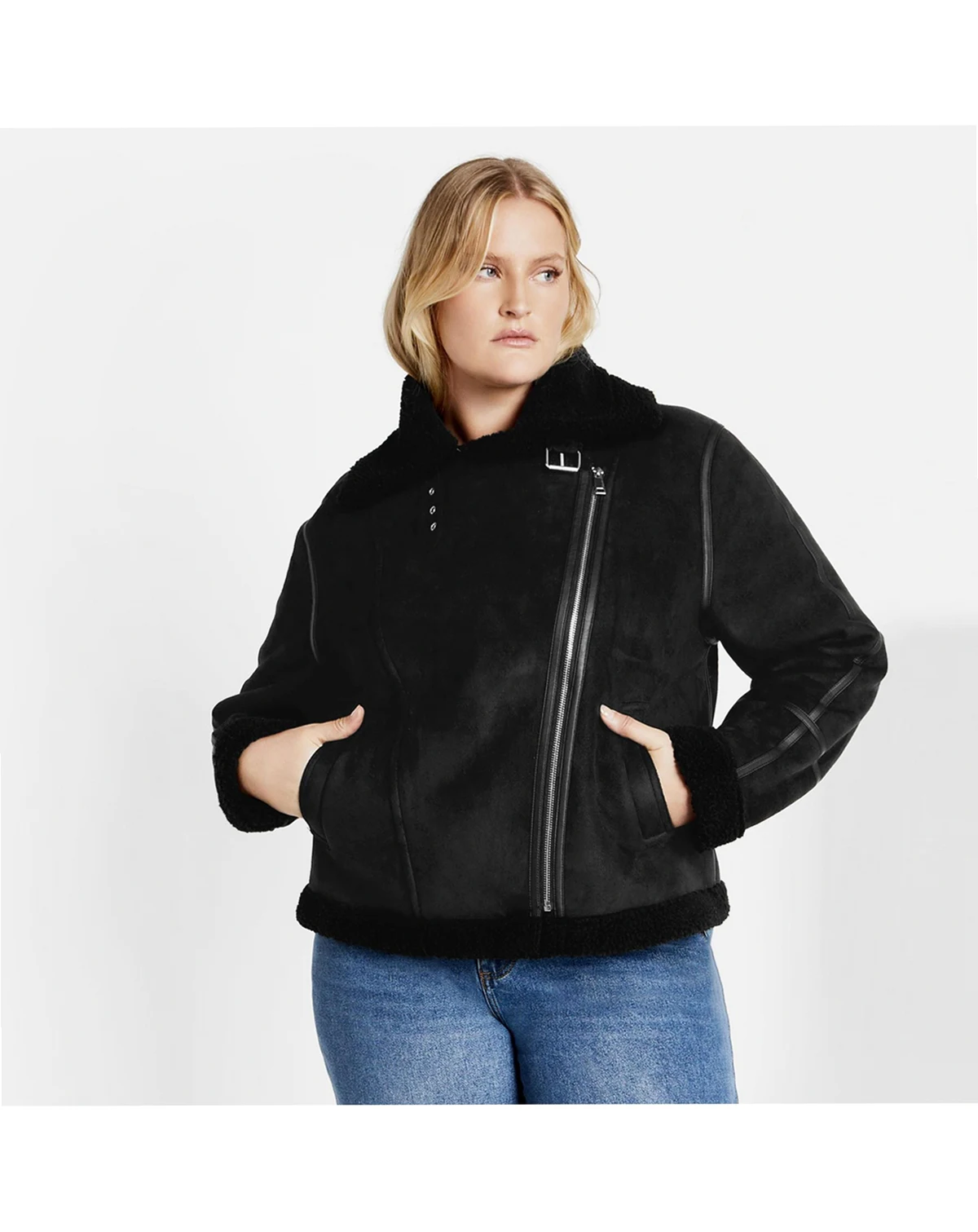 Plus Size Sherpa Hunter Jacket